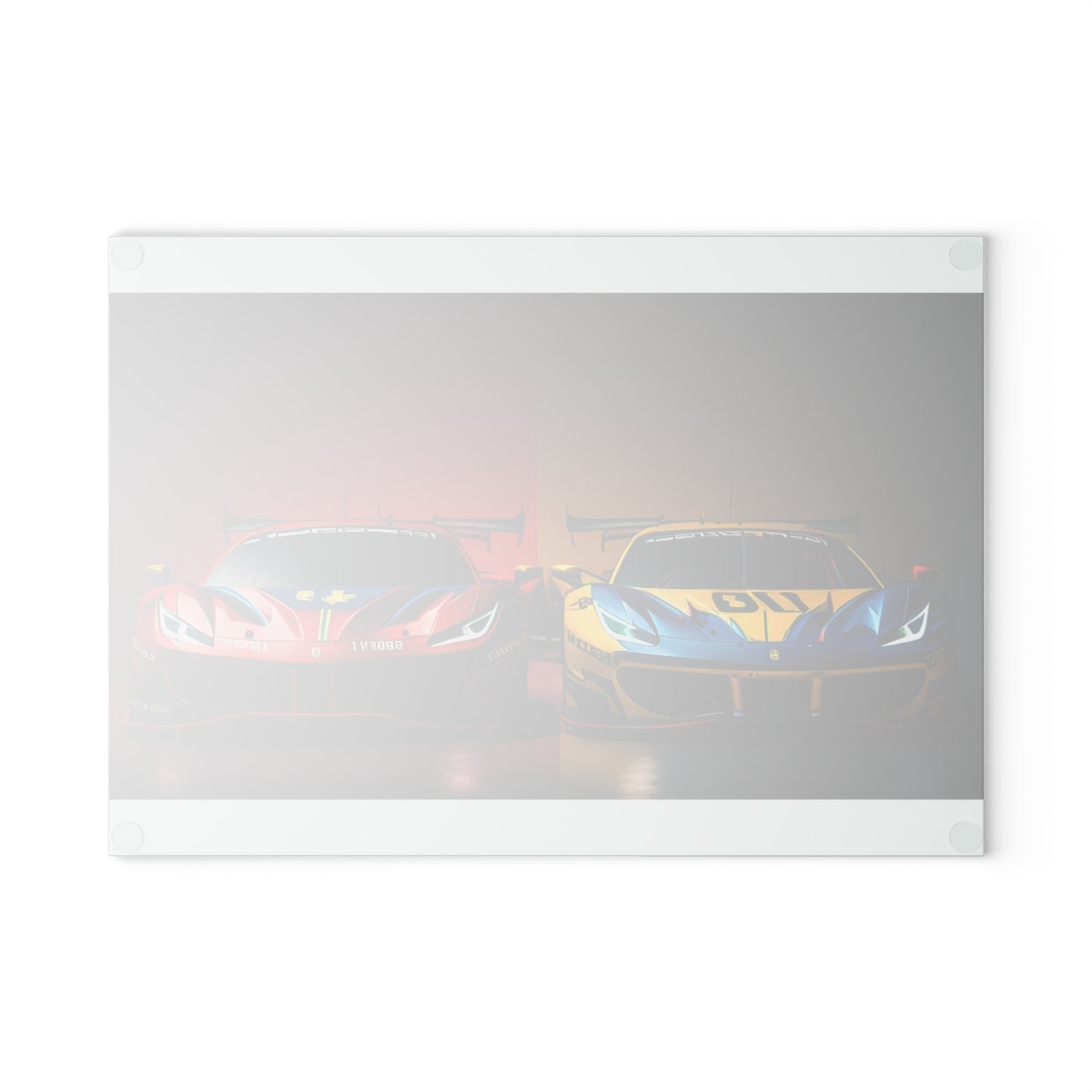 Glass Cutting Board Ferrari Red Blue 3