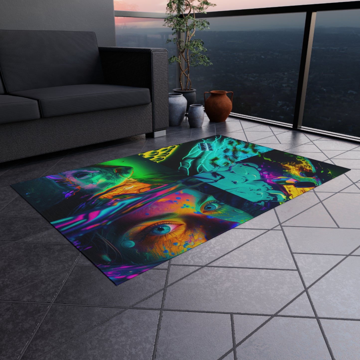 Outdoor Rug  Florescent Glow 5