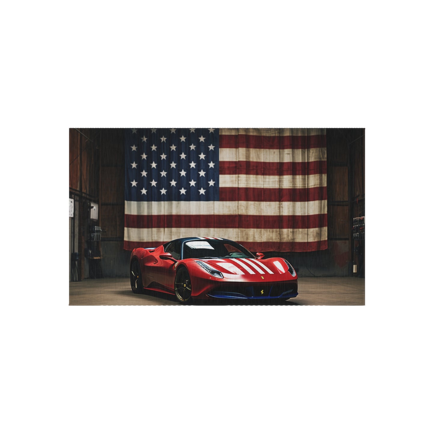 Outdoor Rug  American Flag Farrari 4