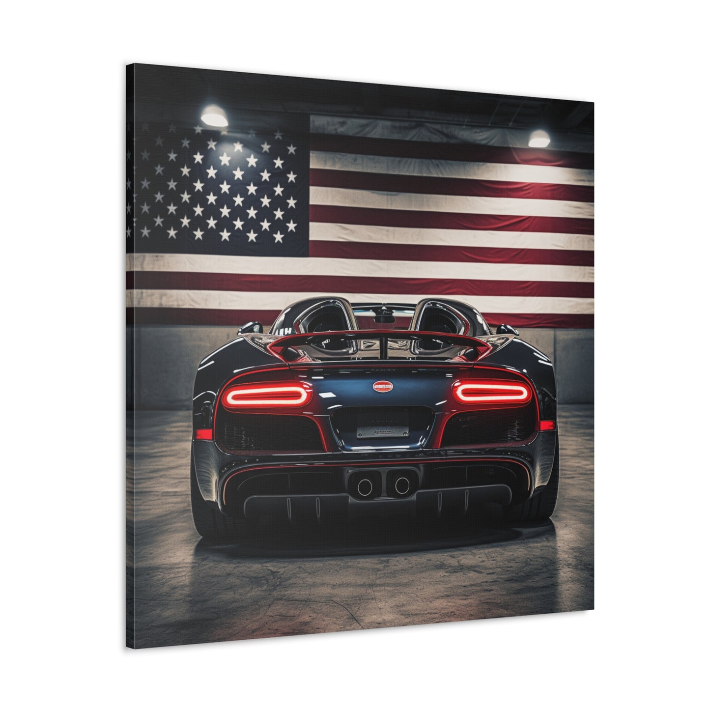 Canvas Gallery Wraps American Flag Background Bugatti 4