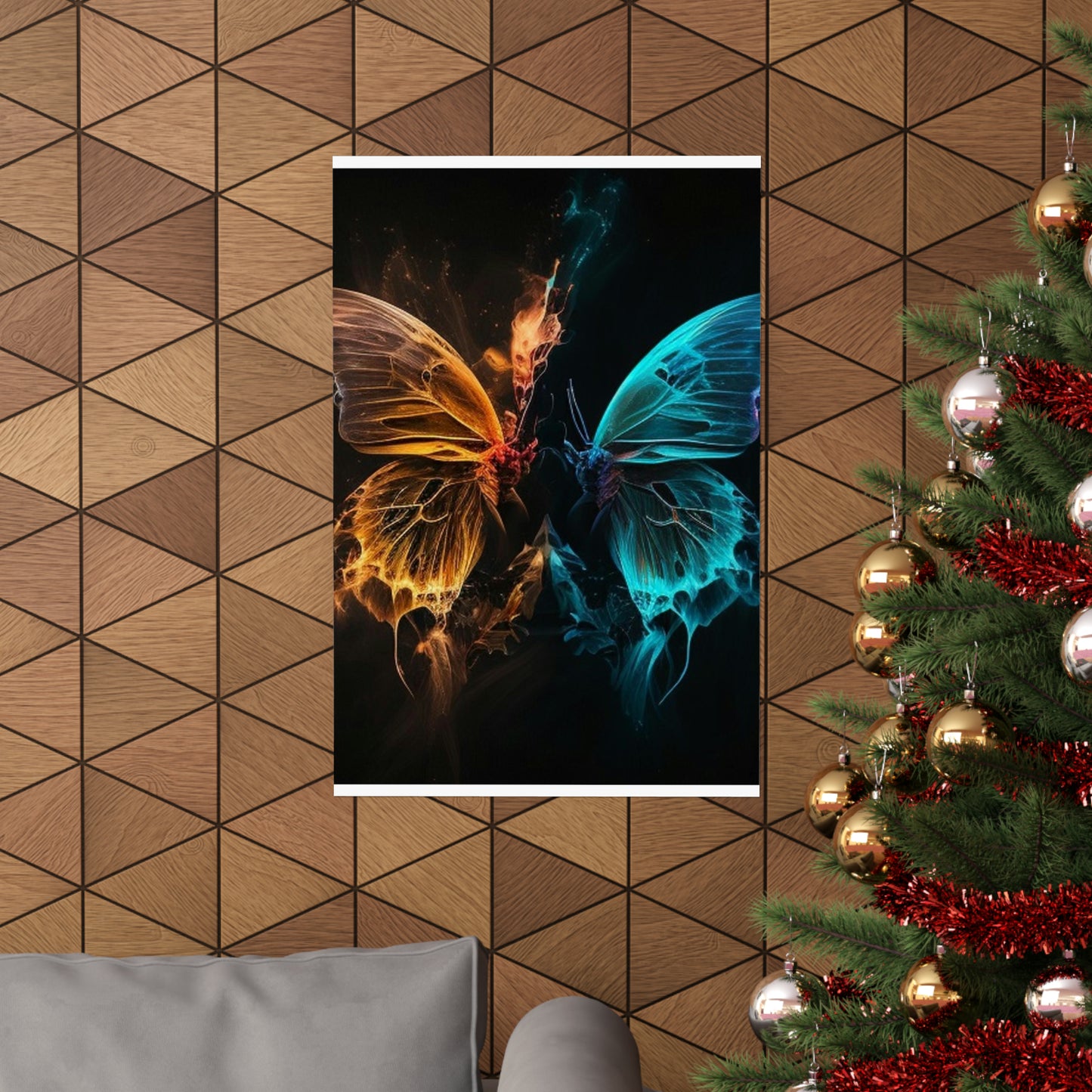 Premium Matte Vertical Posters Neon Glo Butterfly 4