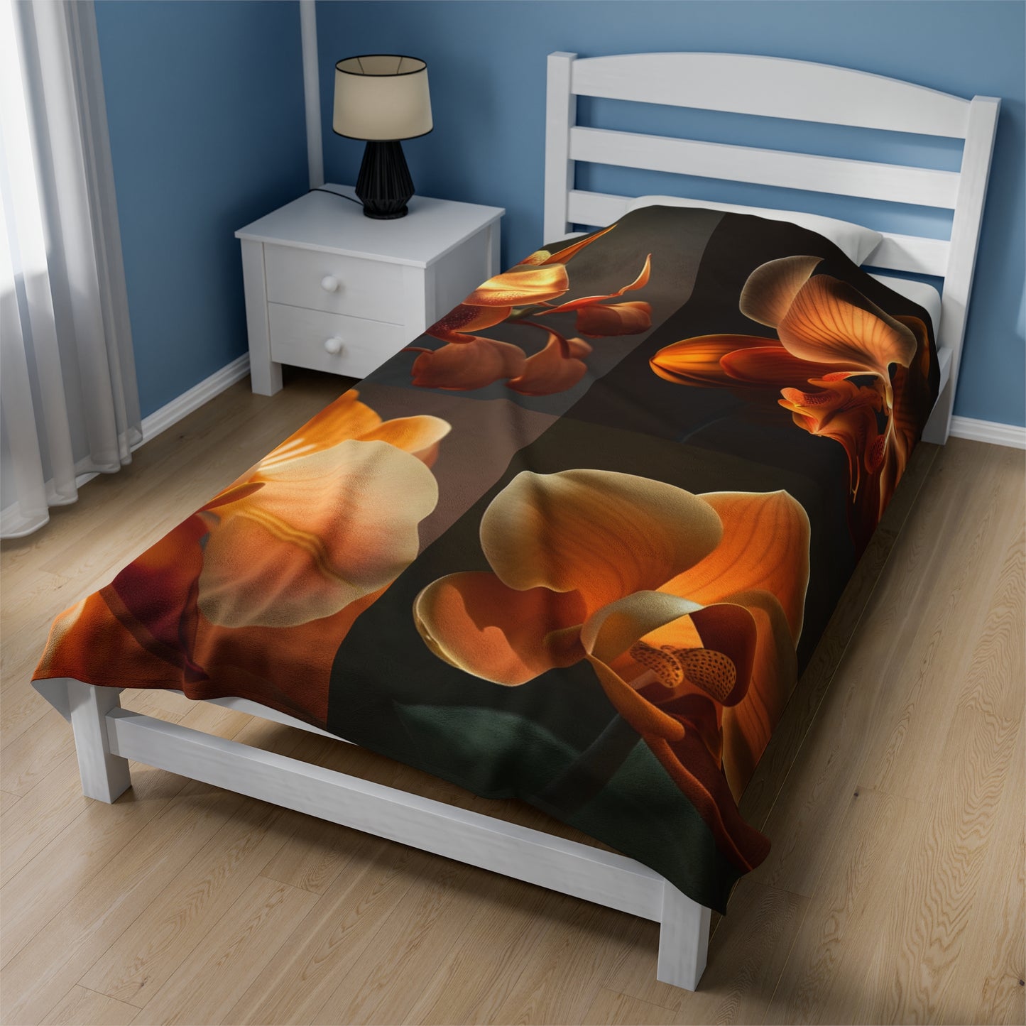 Velveteen Plush Blanket Orange Orchid 5