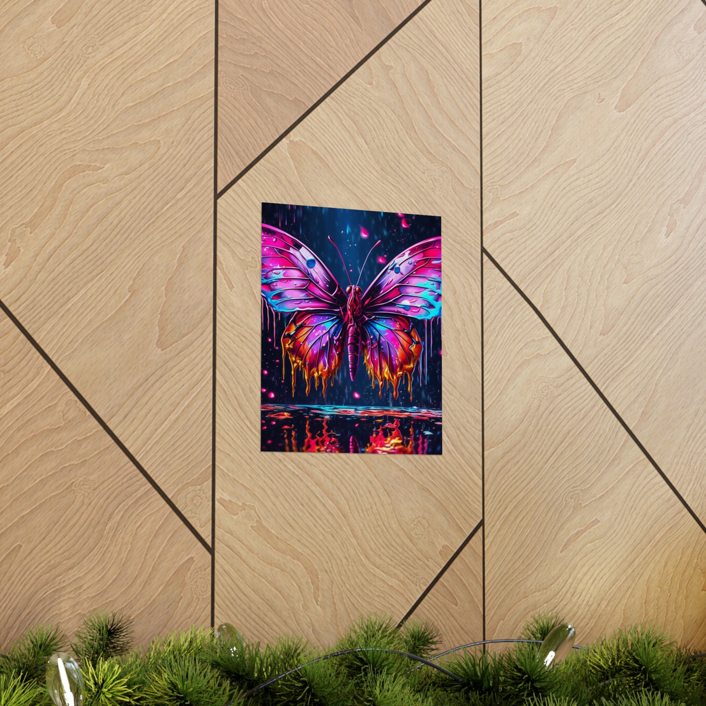 Premium Matte Vertical Posters Pink Butterfly Flair 2