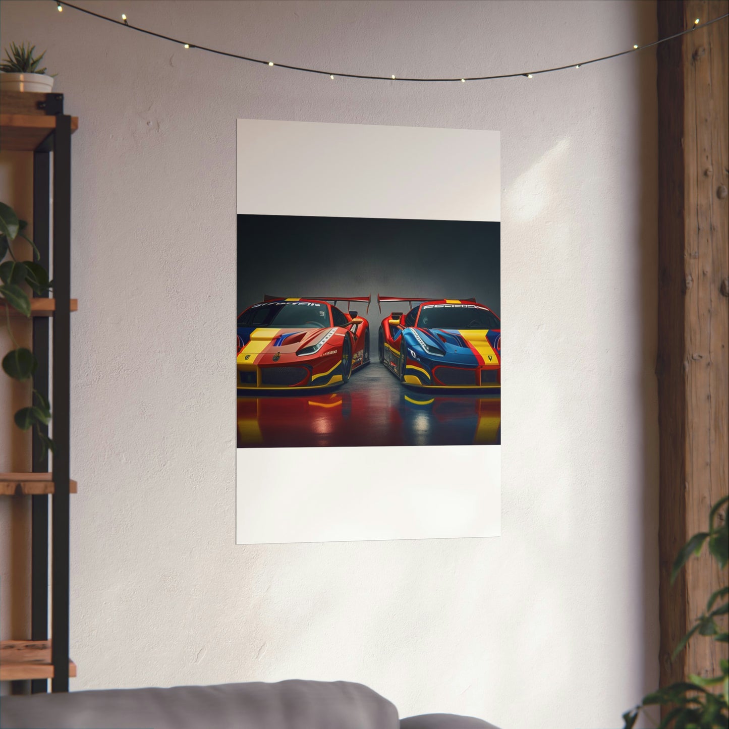 Premium Matte Vertical Posters Ferrari Red Blue 4