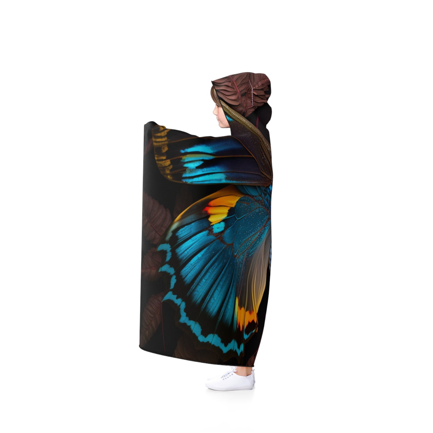 Hooded Blanket Neon Butterfly Flair 1