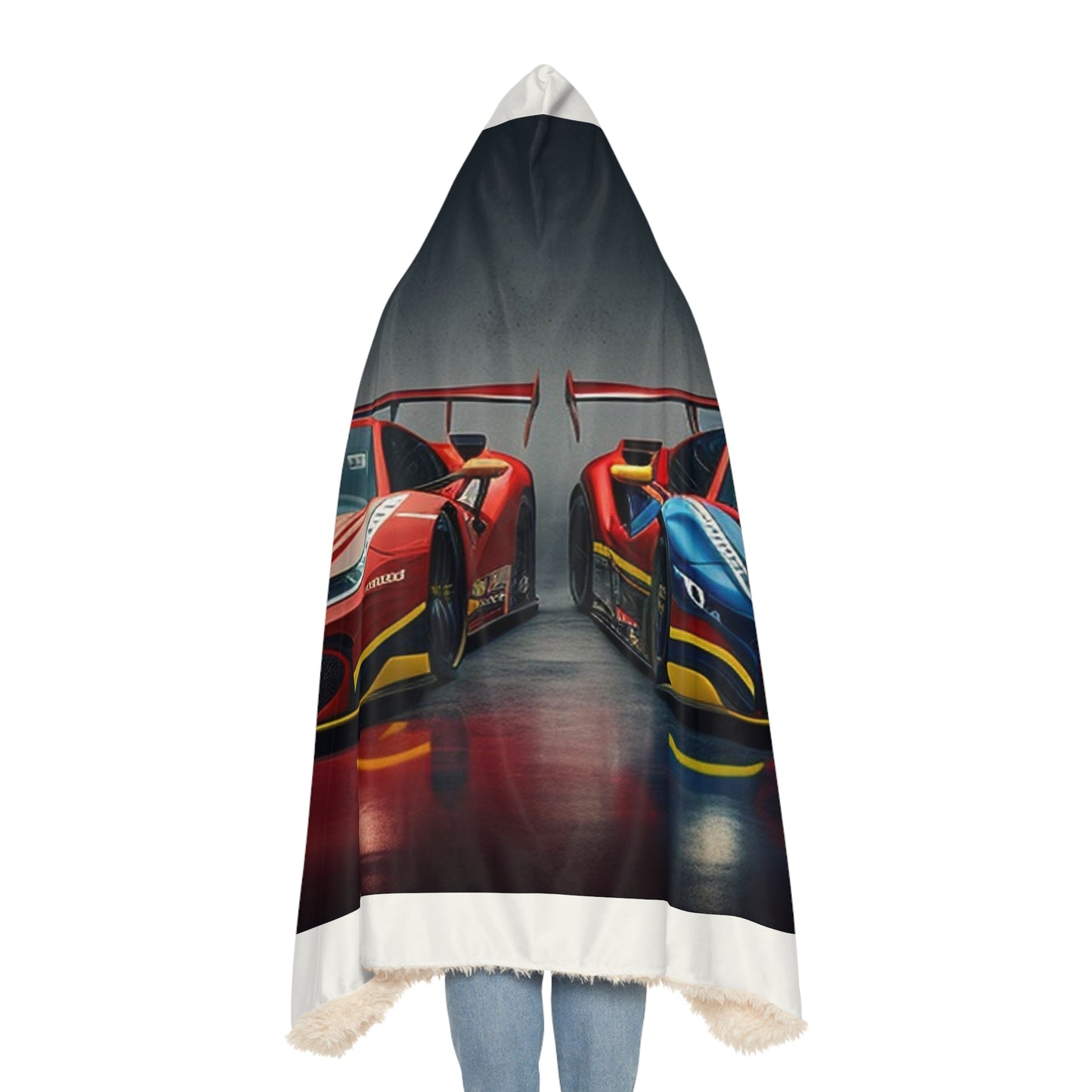 Snuggle Hooded Blanket Ferrari Red Blue 4