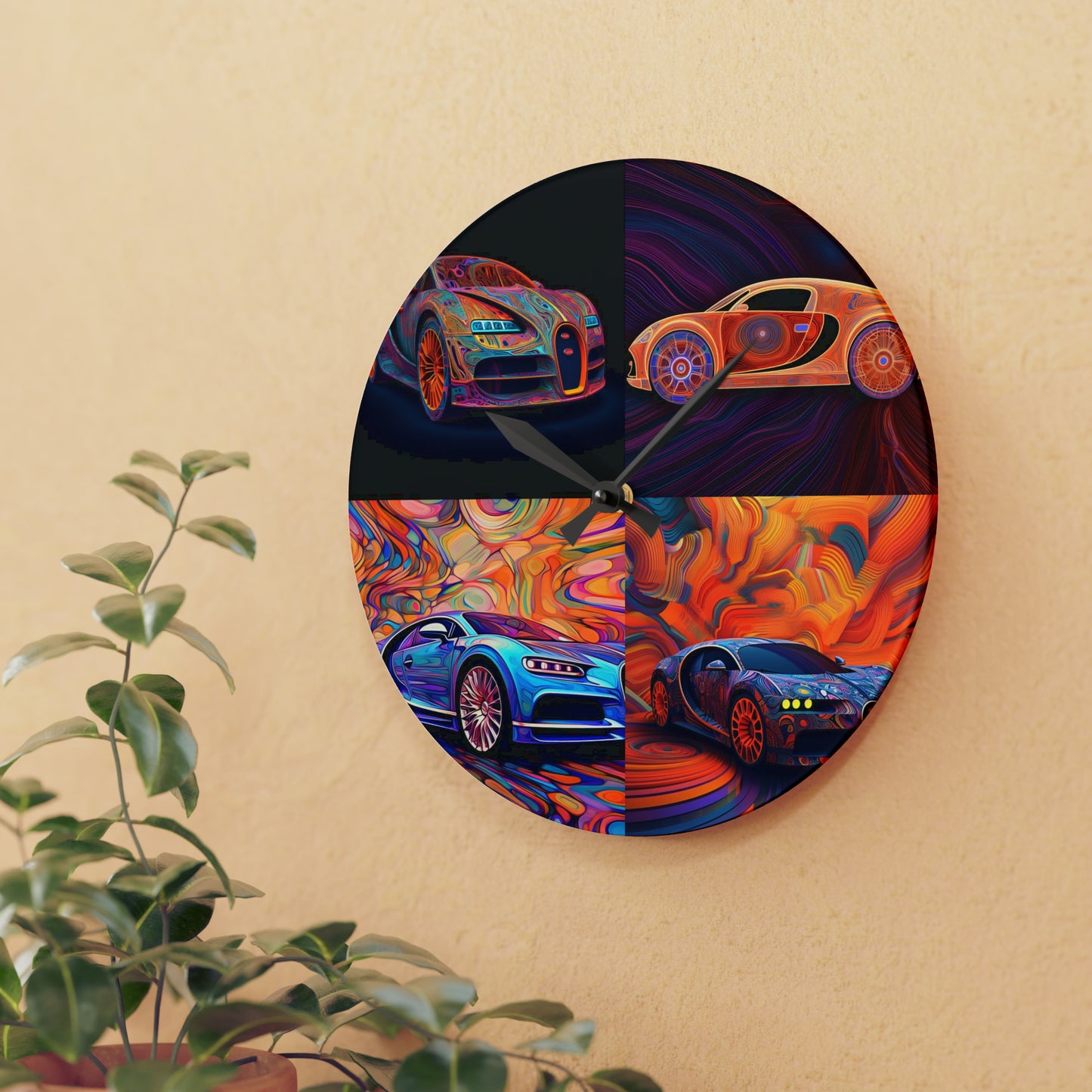 Acrylic Wall Clock Bugatti Abstract Concept 5