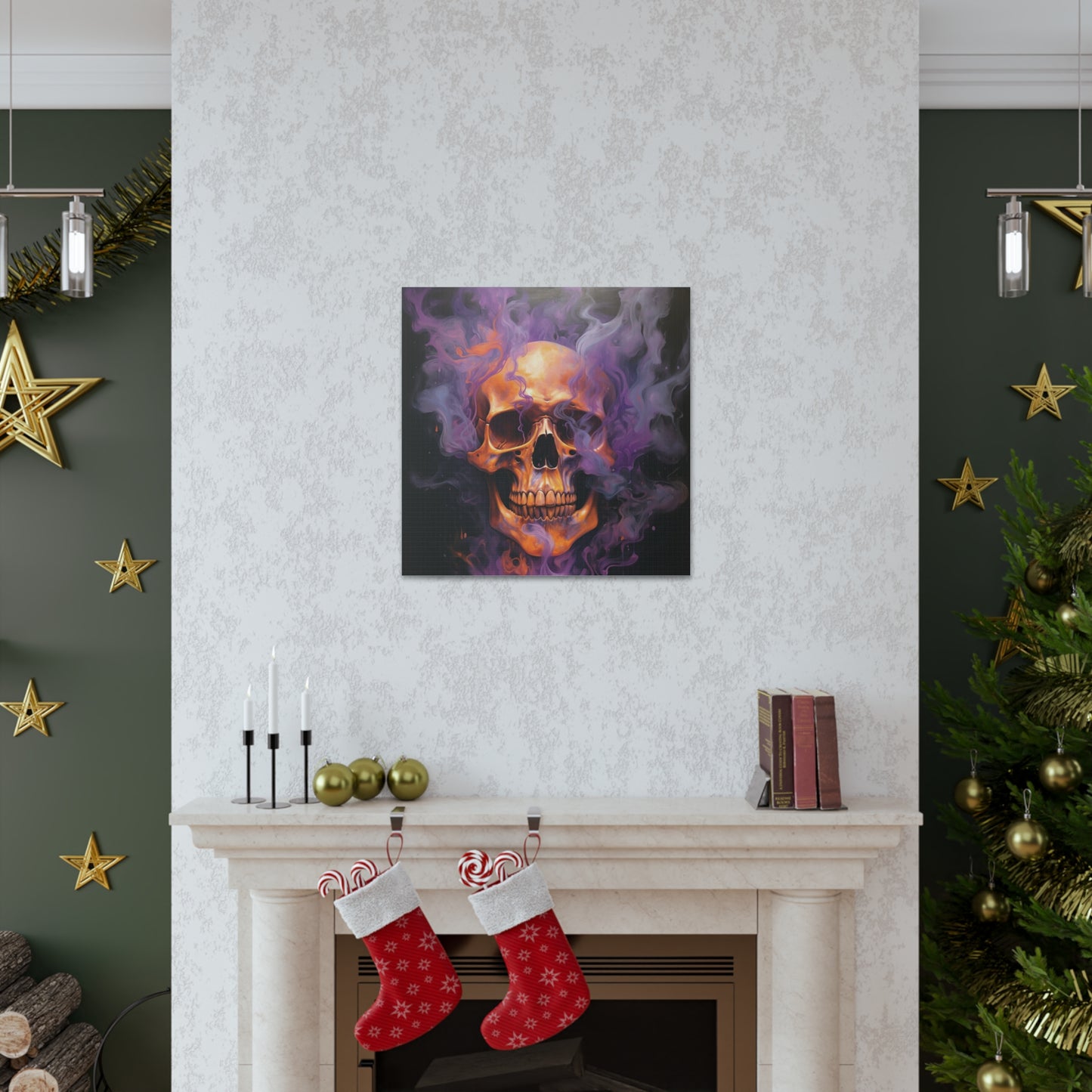 Canvas Gallery Wraps Skull Flames 4