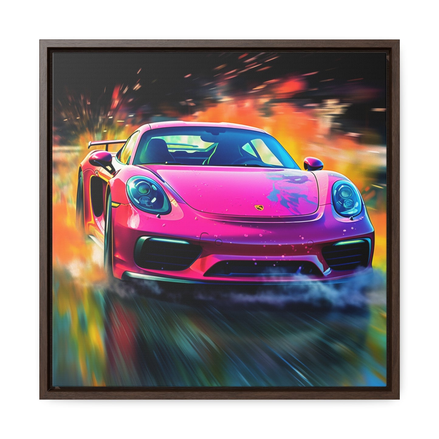 Gallery Canvas Wraps, Square Frame Pink Porsche water fusion 4