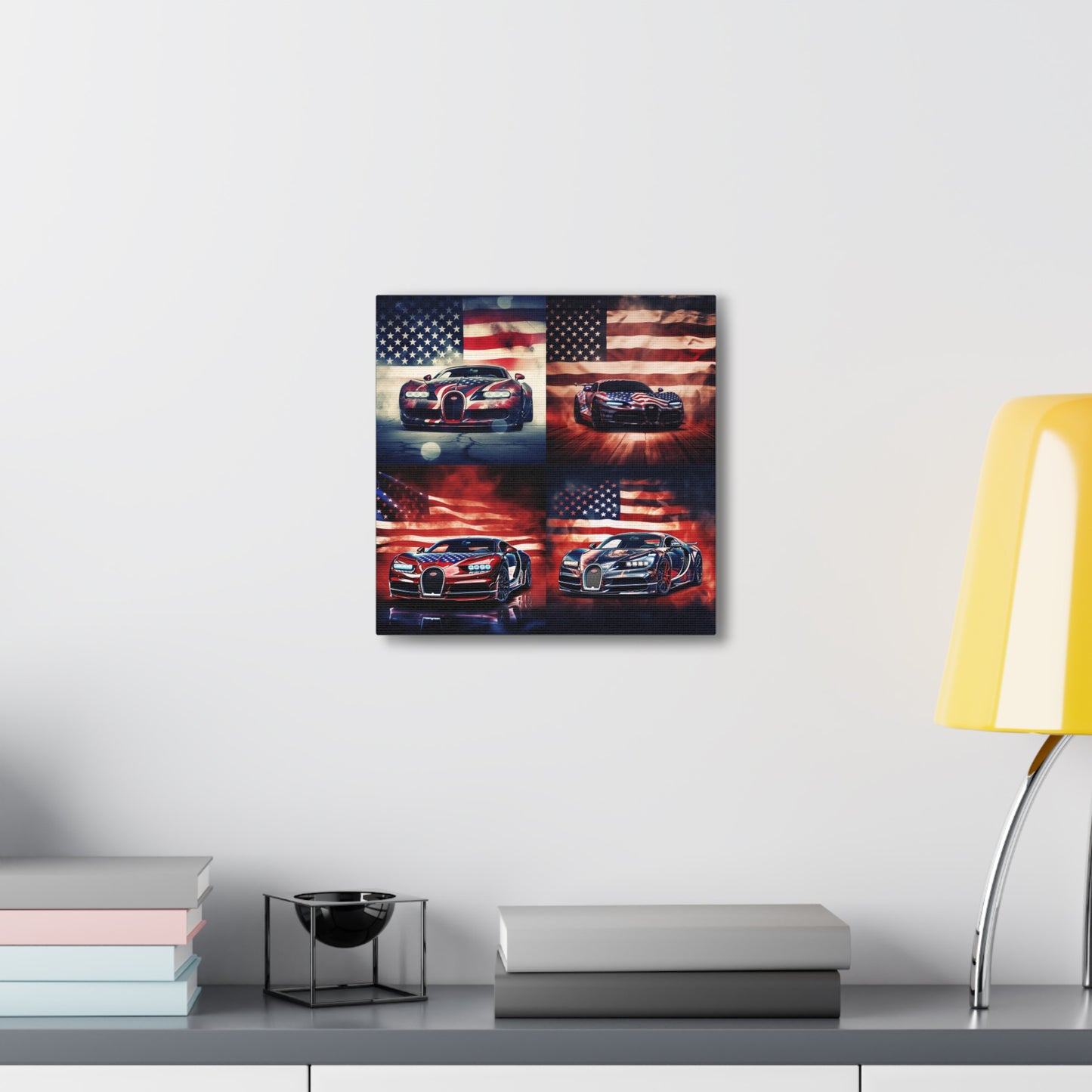 Canvas Gallery Wraps Abstract American Flag Background Bugatti 5