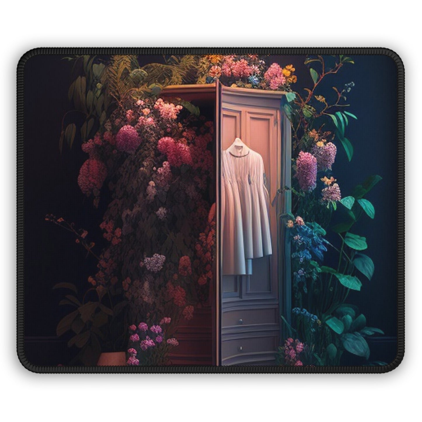 Gaming Mouse Pad  A Wardrobe Surrounded by Flowers 3