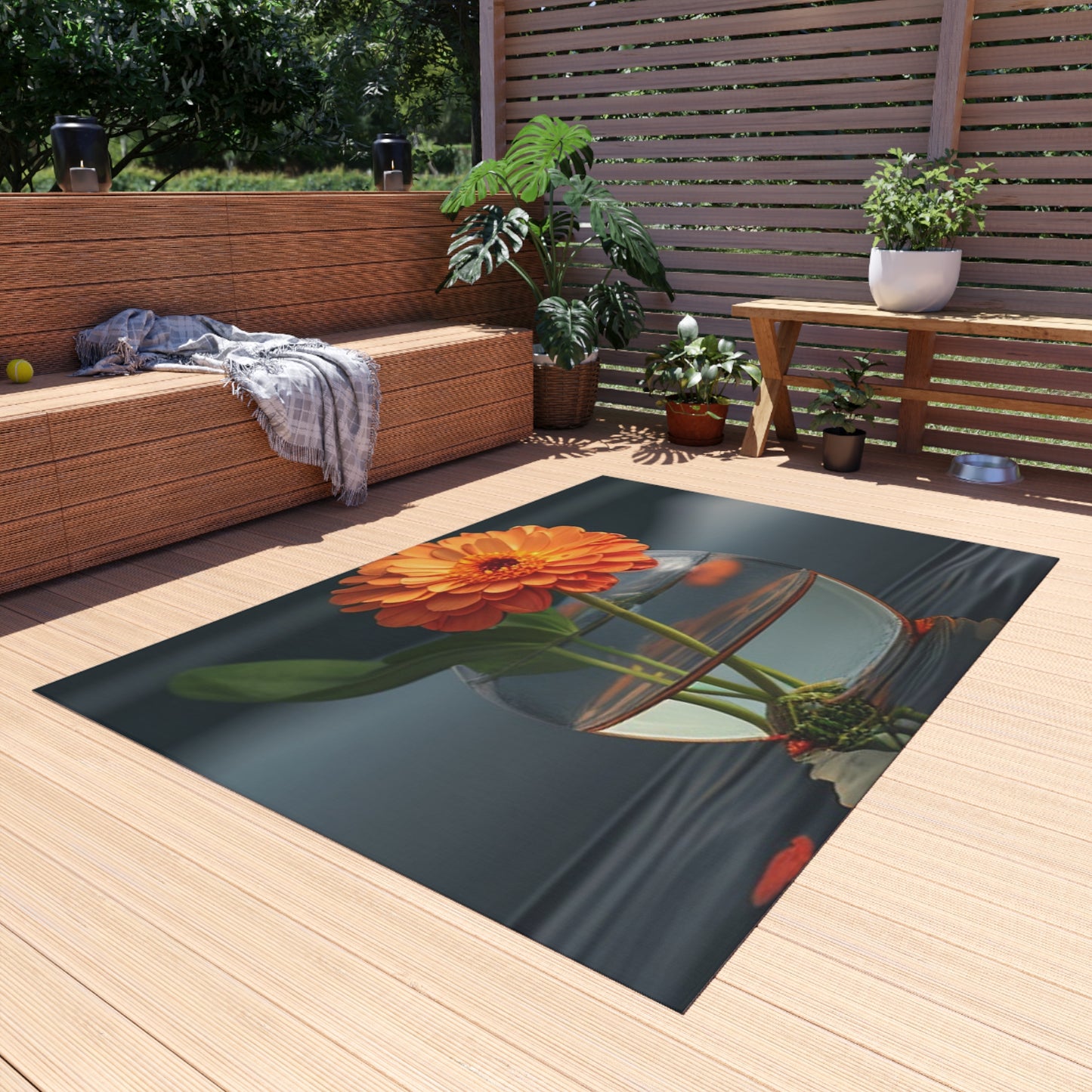 Outdoor Rug  Orange Zinnia 2