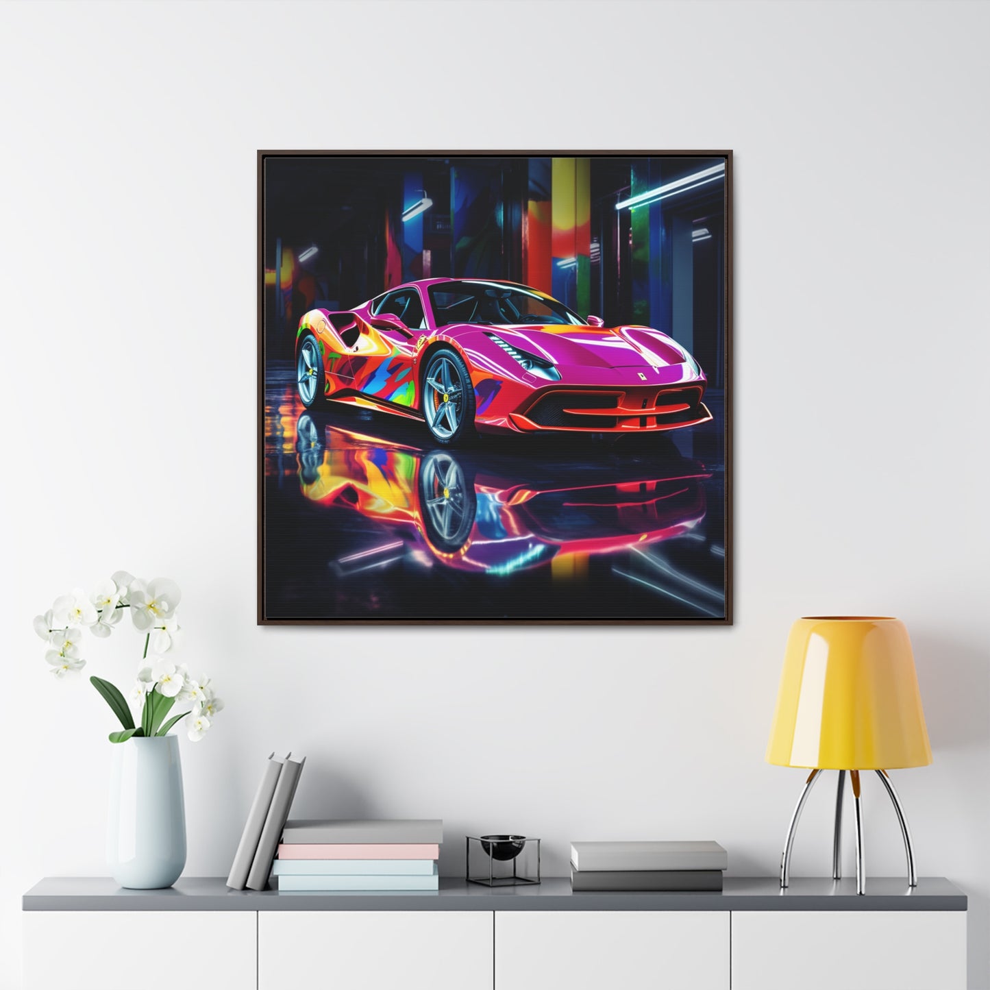 Gallery Canvas Wraps, Square Frame Pink Macro Ferrari 1