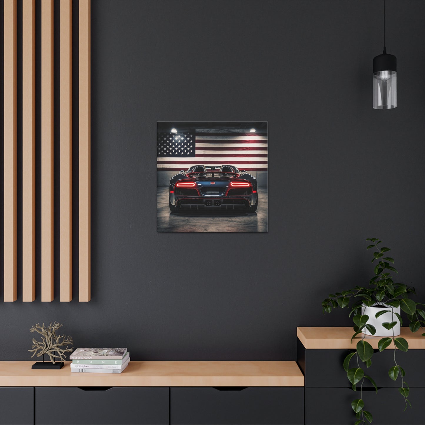 Canvas Gallery Wraps American Flag Background Bugatti 4