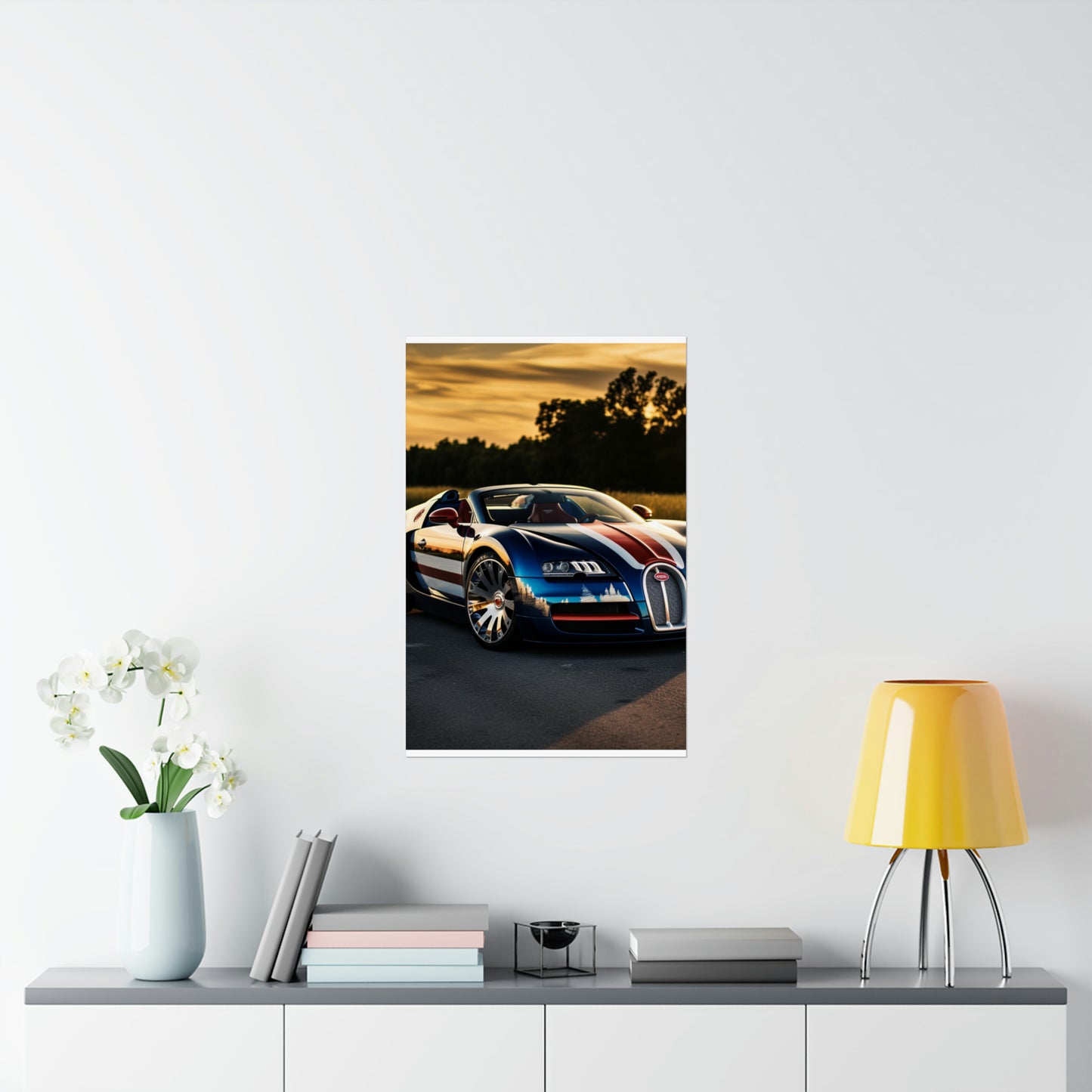 Premium Matte Vertical Posters Bugatti Flag American 3