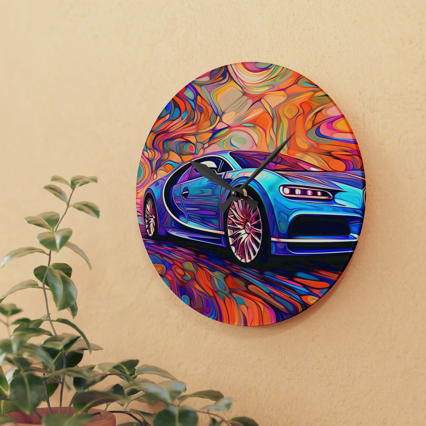 Acrylic Wall Clock Bugatti Abstract Concept 3