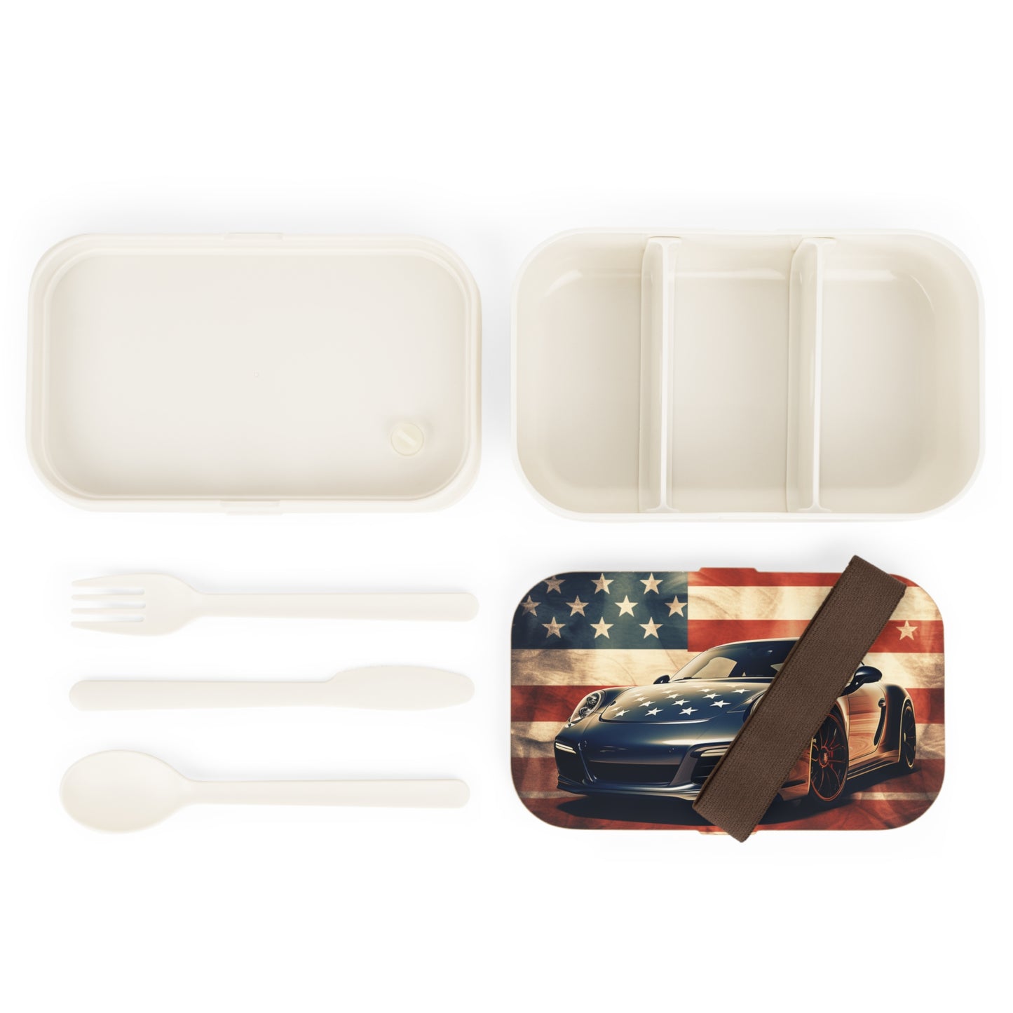Bento Lunch Box Abstract American Flag Background Porsche 3