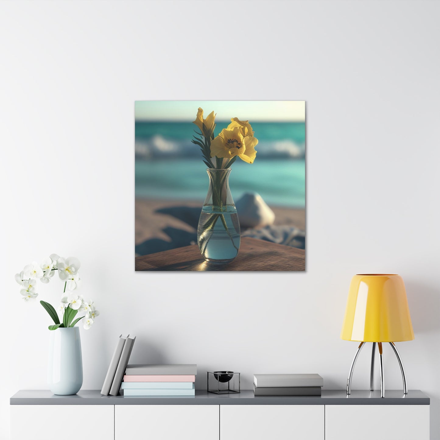 Canvas Gallery Wraps Yellow Gladiolus glass 4