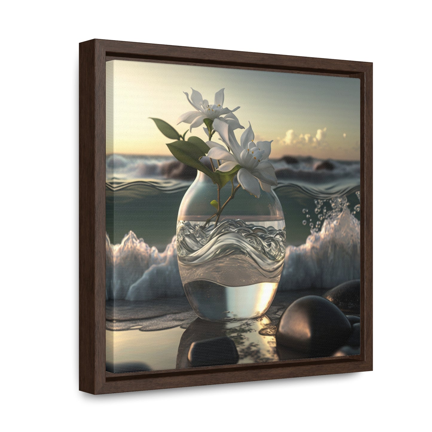 Gallery Canvas Wraps, Square Frame Jasmine glass vase 2
