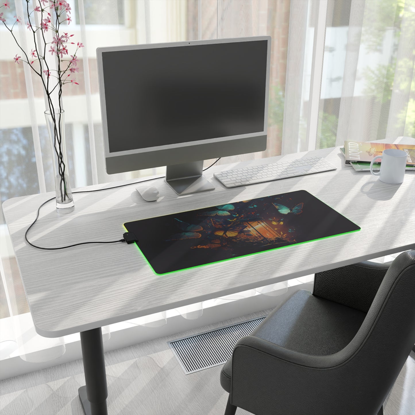 LED Gaming Mouse Pad Street Light Butterfly 1
