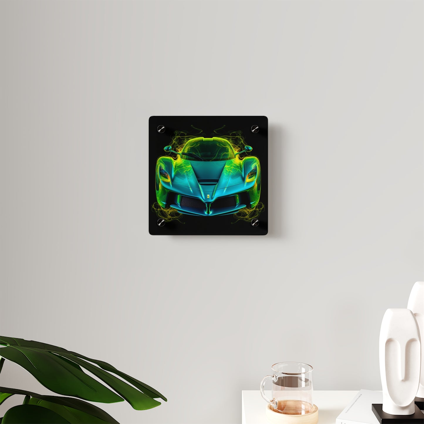 Acrylic Wall Art Panels Ferrari Neon 2