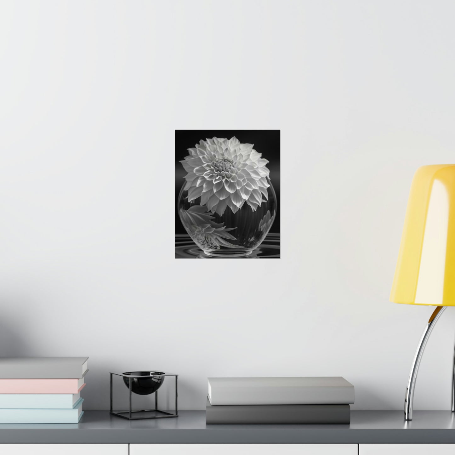 Premium Matte Vertical Posters White Dahlia 1