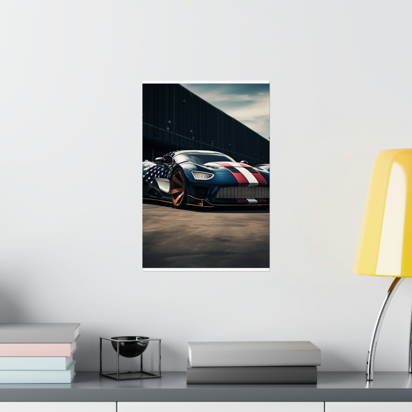 Premium Matte Vertical Posters Bugatti Flag American 2