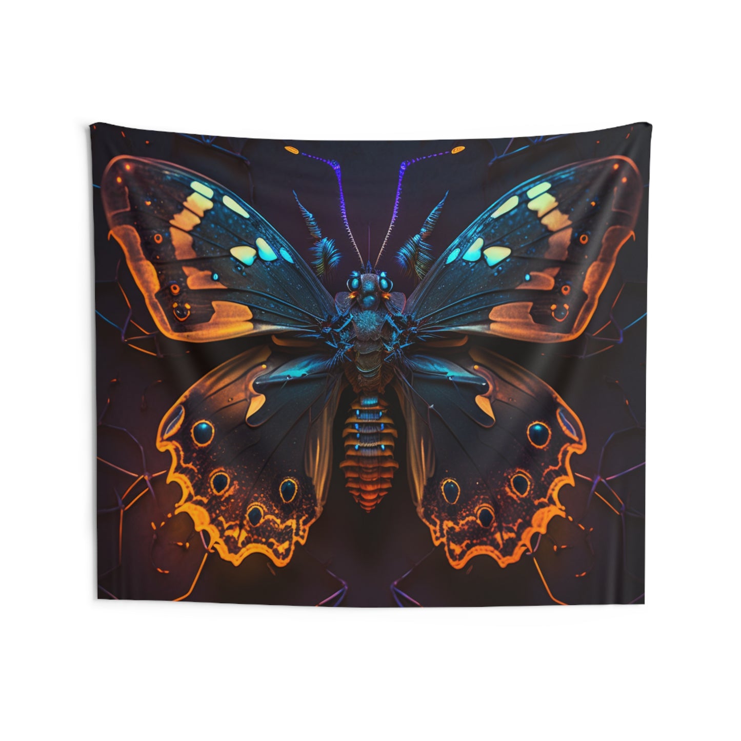 Indoor Wall Tapestries Neon Hue Butterfly 2