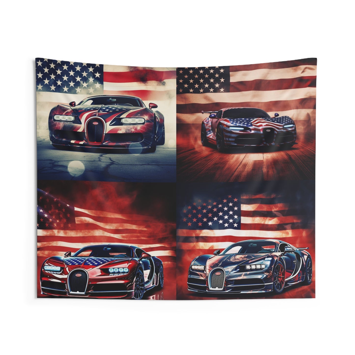 Indoor Wall Tapestries Abstract American Flag Background Bugatti 5