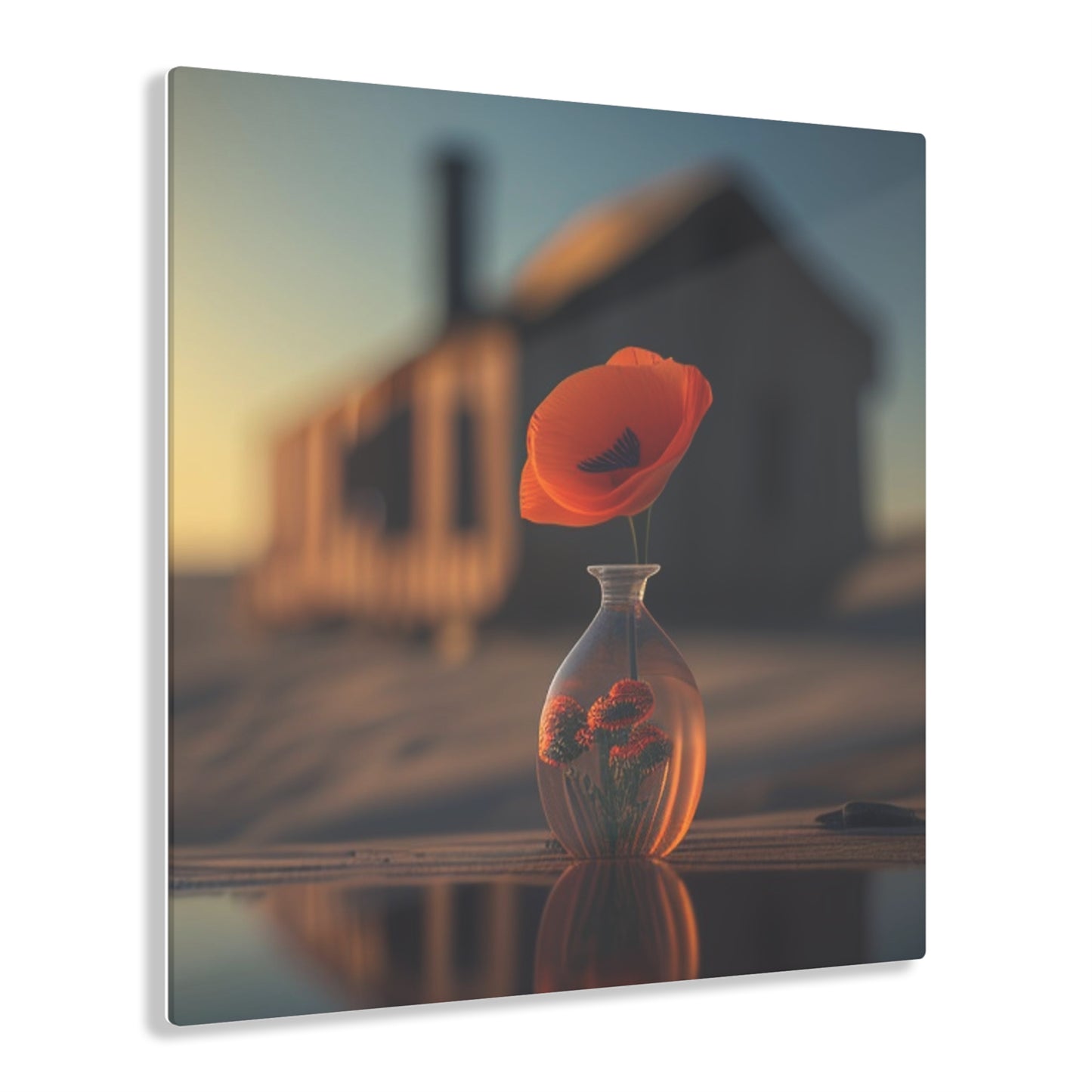 Acrylic Prints Orange Poppy in a Vase 3