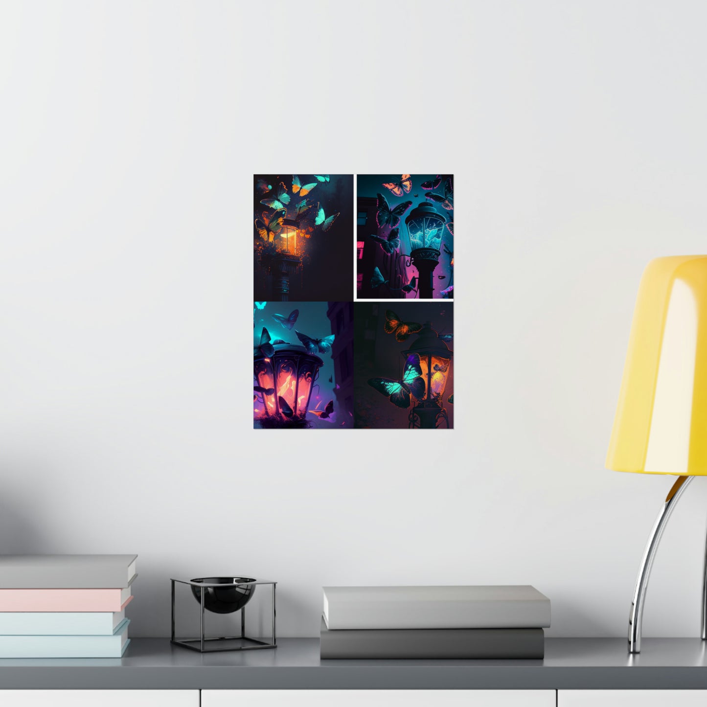 Premium Matte Vertical Posters Street Light Butterfly 5