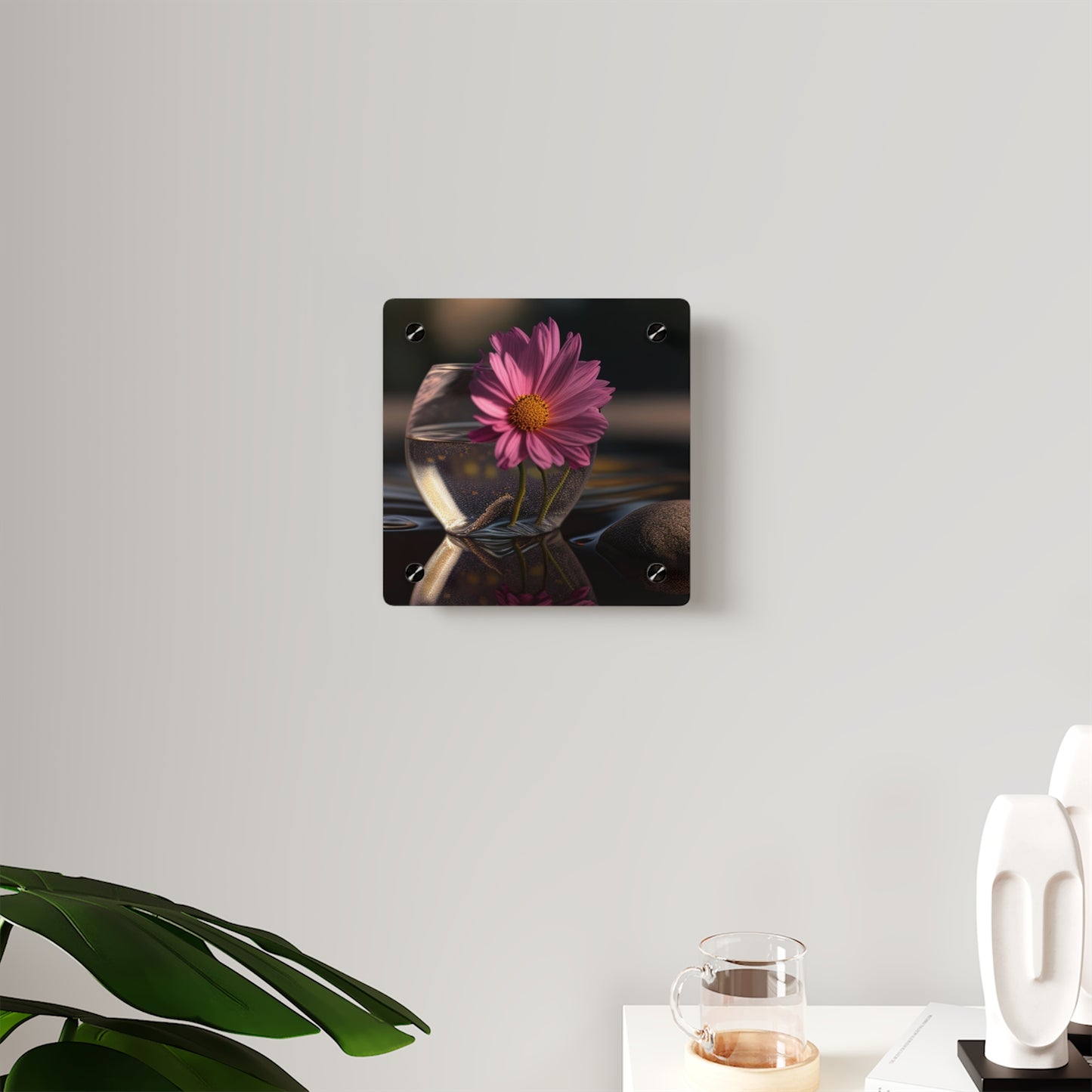 Acrylic Wall Art Panels Pink Daisy 4