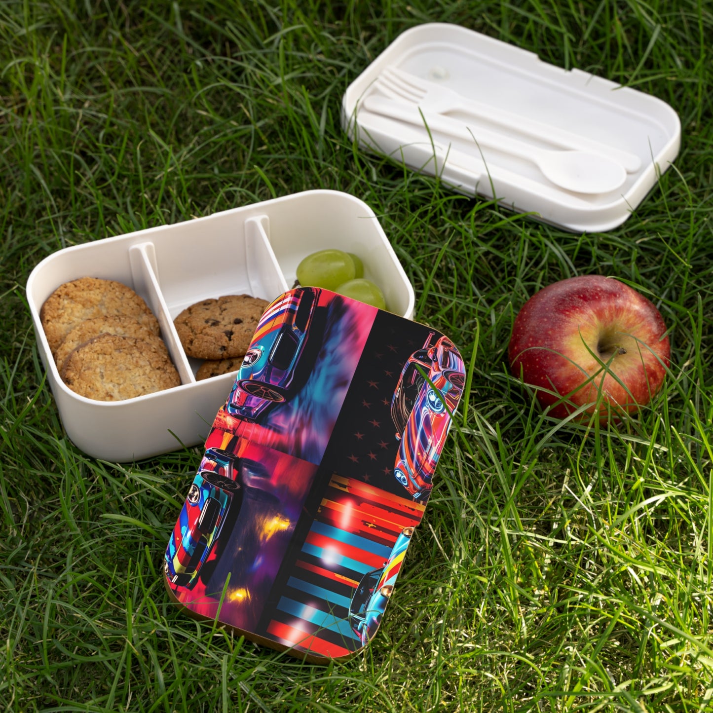 Bento Lunch Box Macro American Flag Porsche 5
