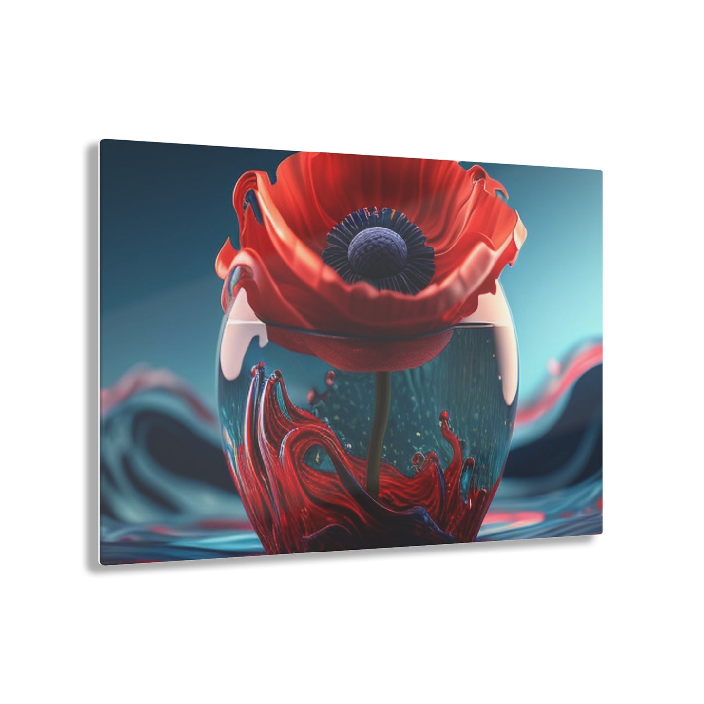 Acrylic Prints Red Anemone in a Vase 2