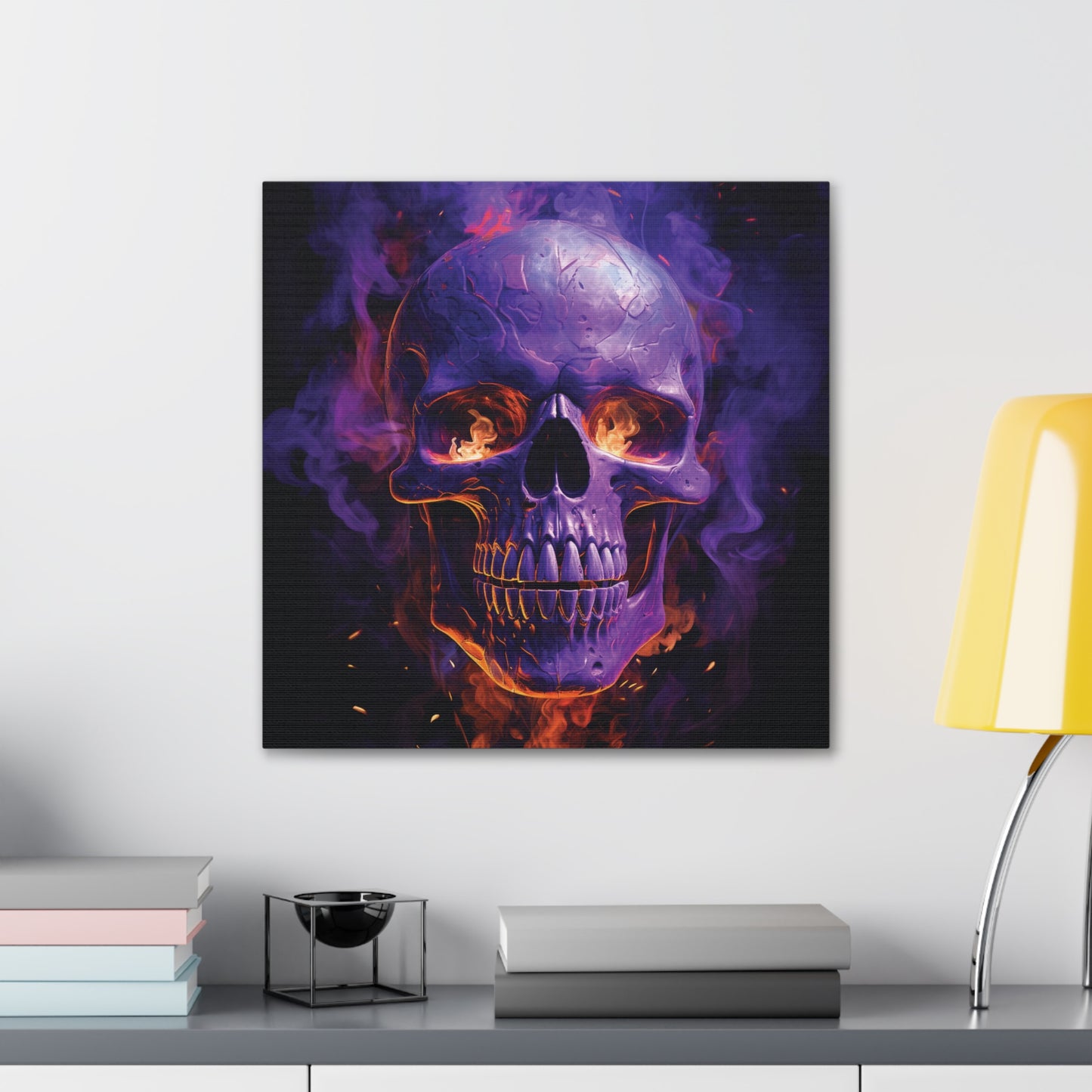 Canvas Gallery Wraps Skull Flames 1