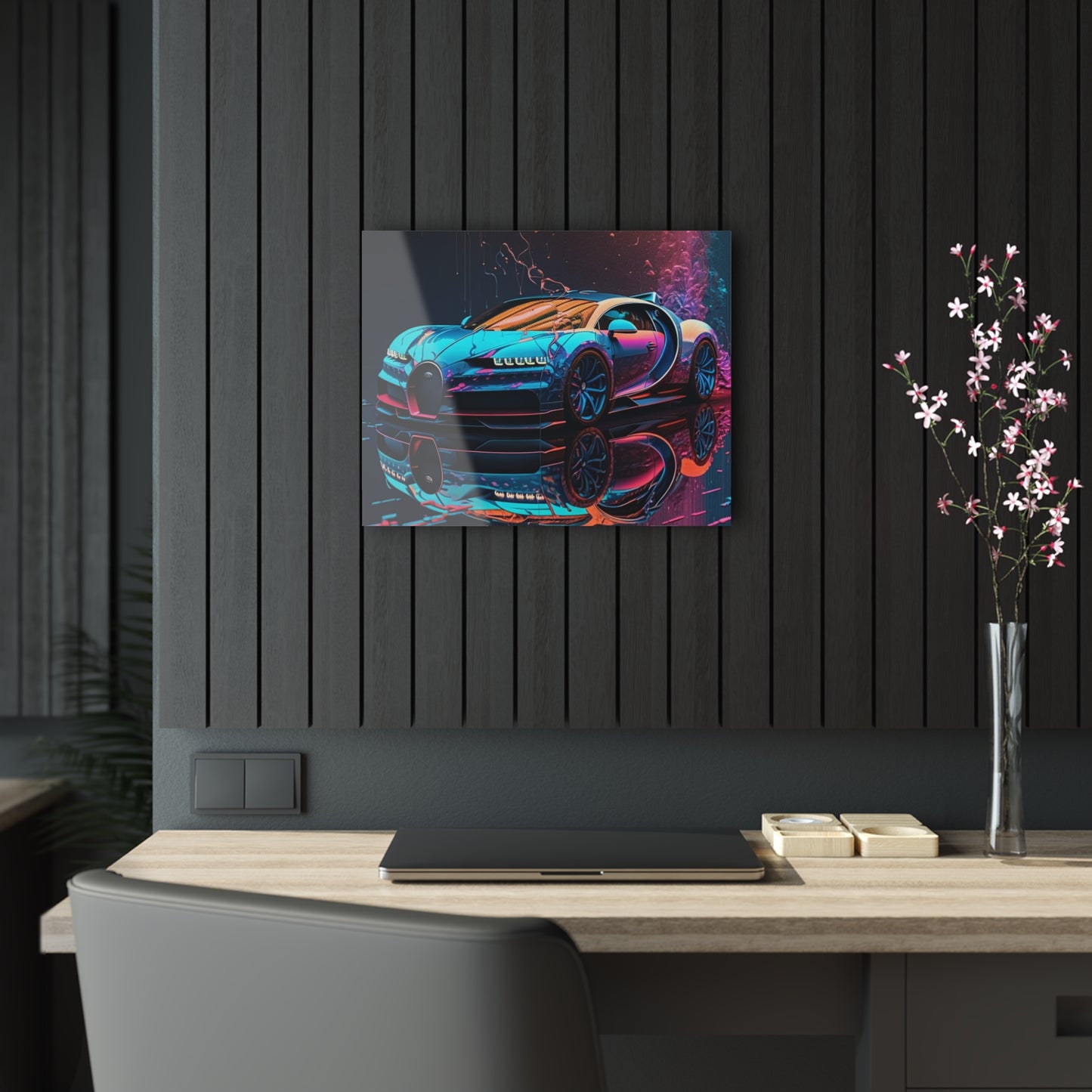 Acrylic Prints Bugatti Neon Chiron 4