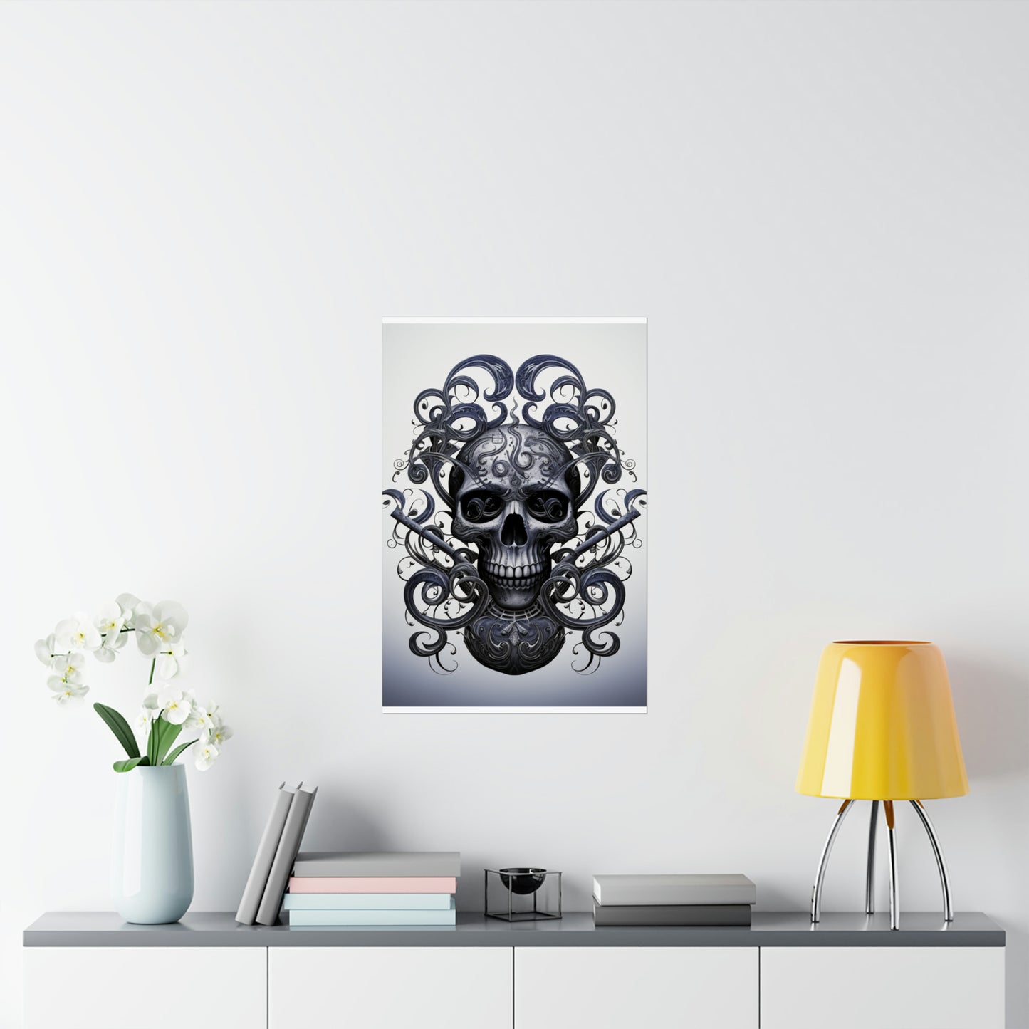 Premium Matte Vertical Posters Skull Treble Clef 1