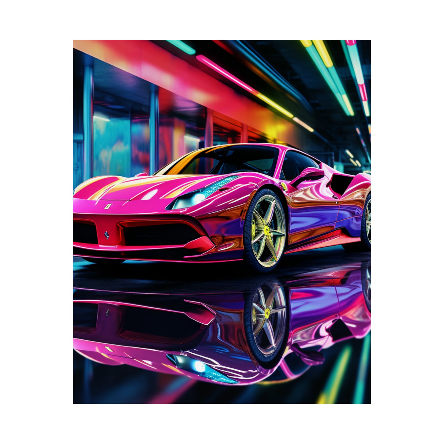 Premium Matte Vertical Posters Pink Macro Ferrari 4