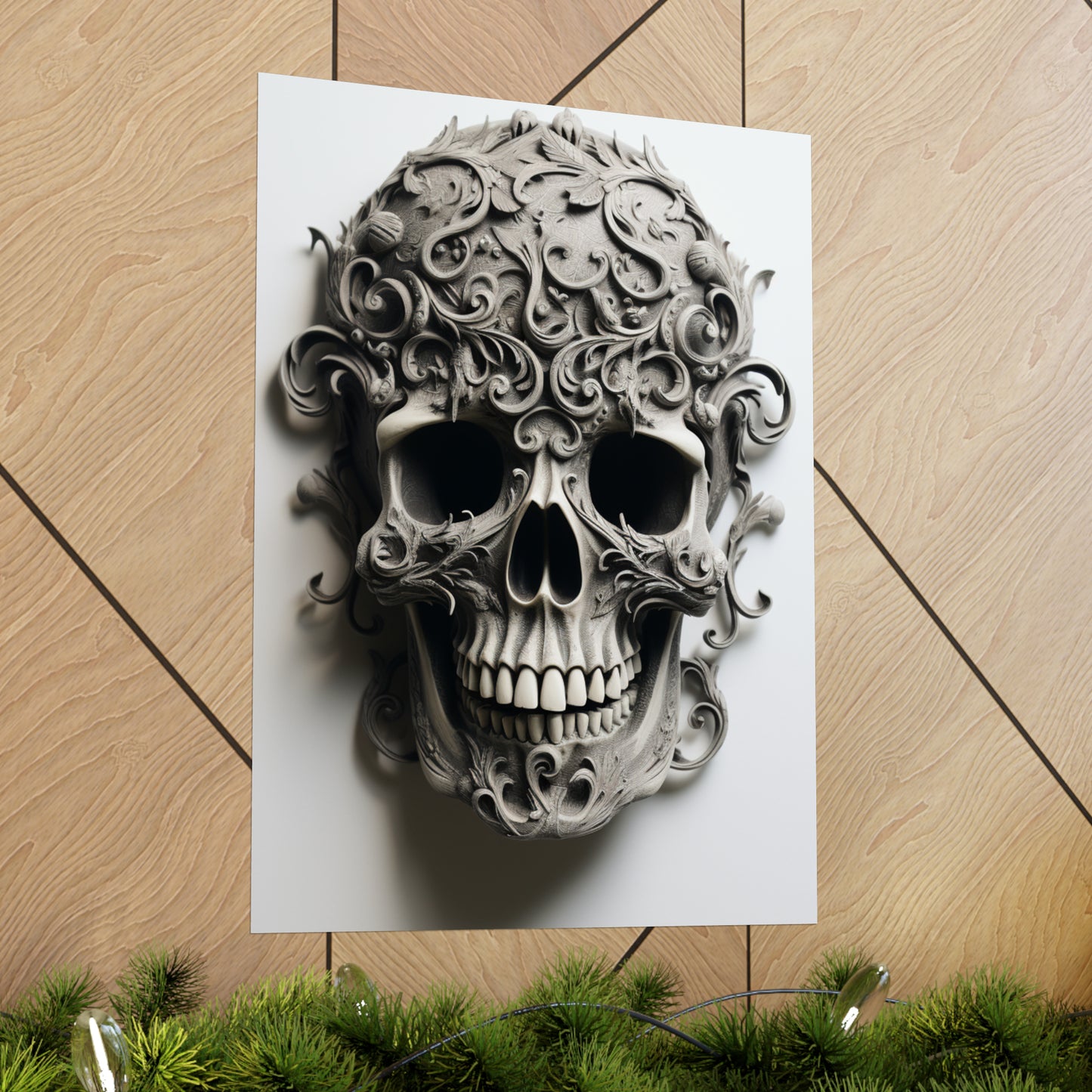 Premium Matte Vertical Posters Skull Treble Clef 2