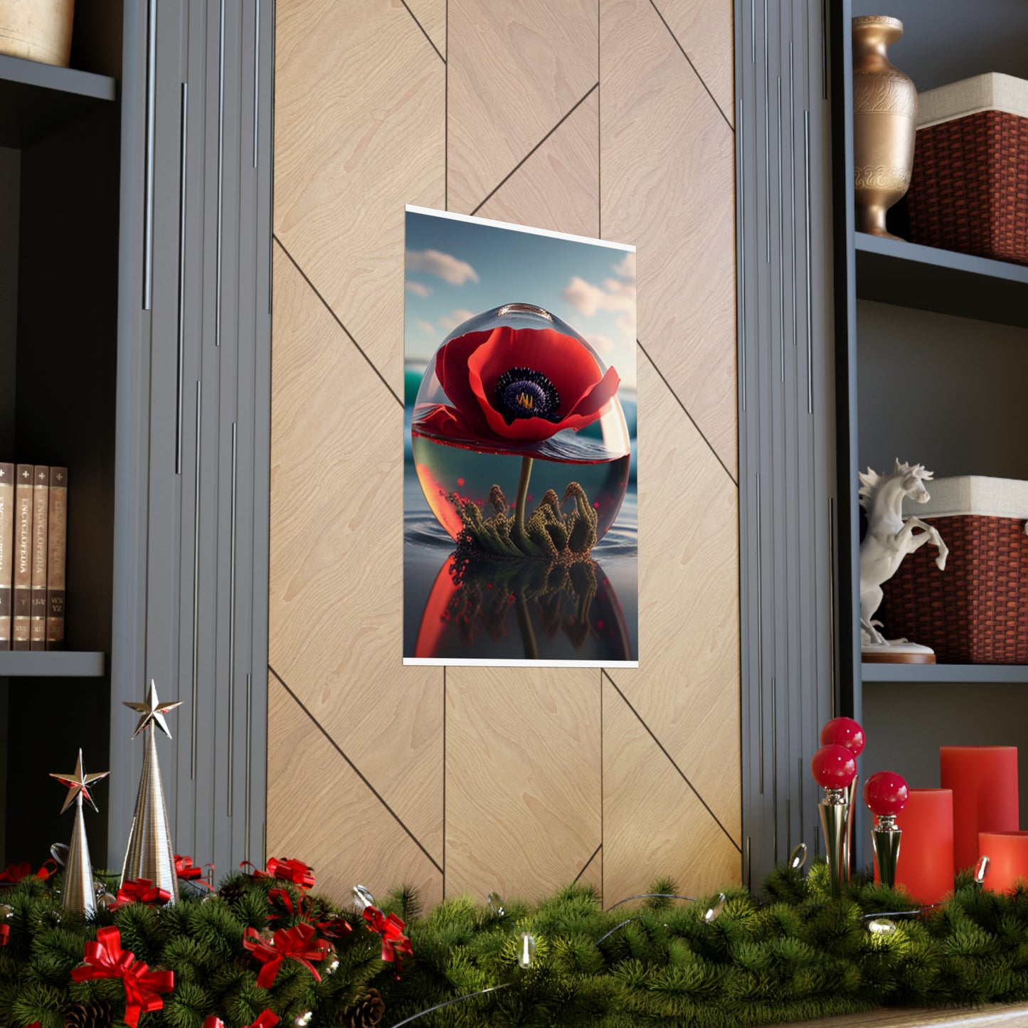 Premium Matte Vertical Posters Red Anemone in a Vase 4