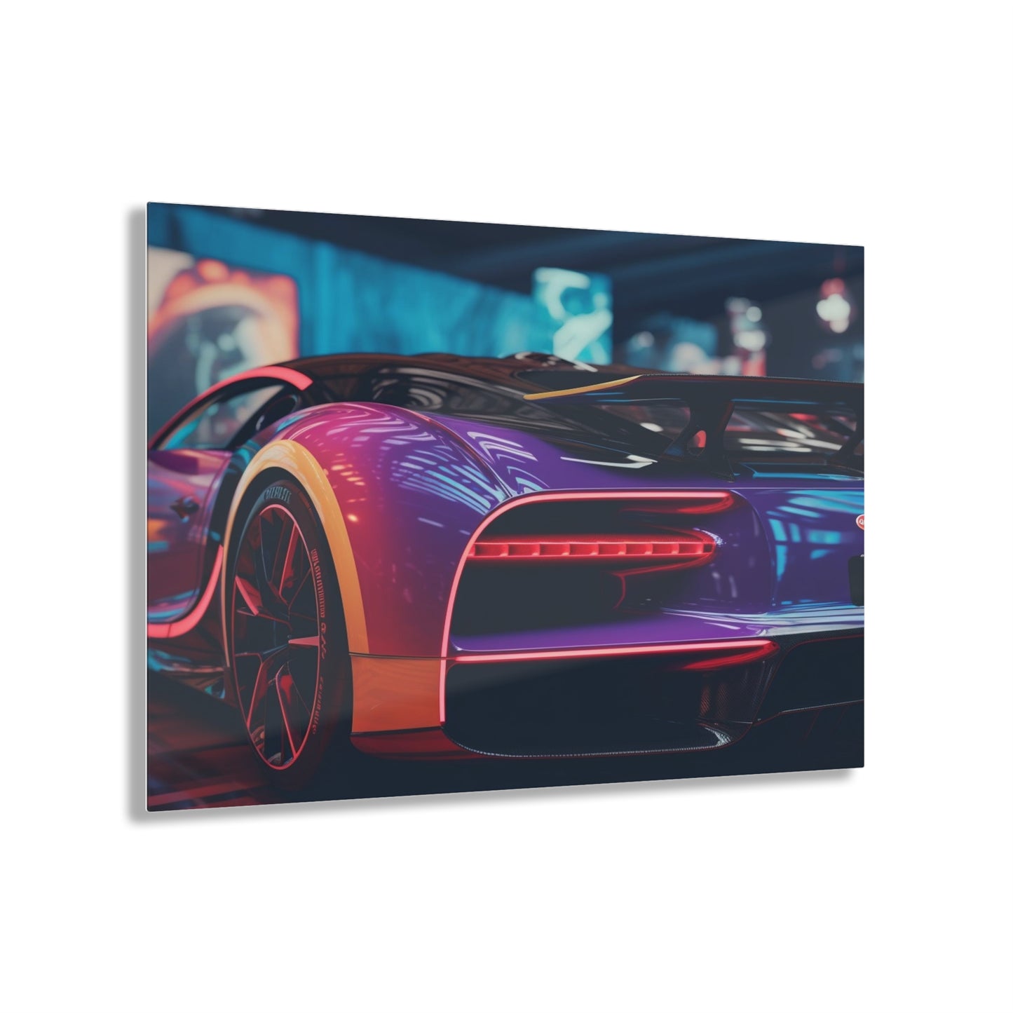 Acrylic Prints Hyper Bugatti Neon Chiron 3