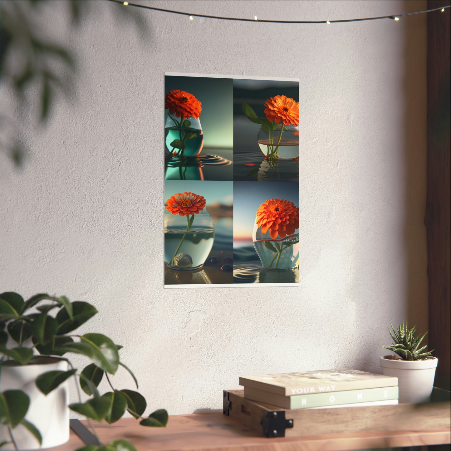 Premium Matte Vertical Posters Orange Zinnia 5