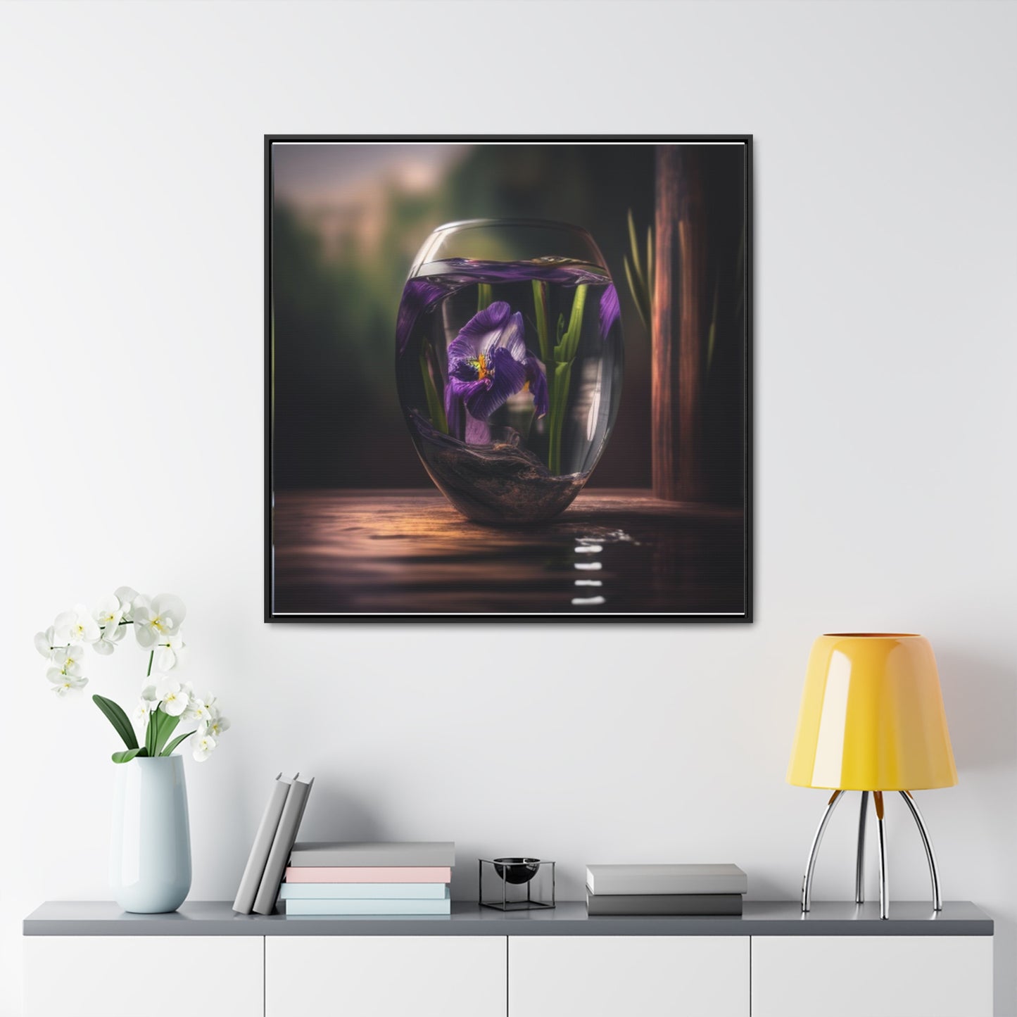 Gallery Canvas Wraps, Square Frame Purple Iris in a vase 4