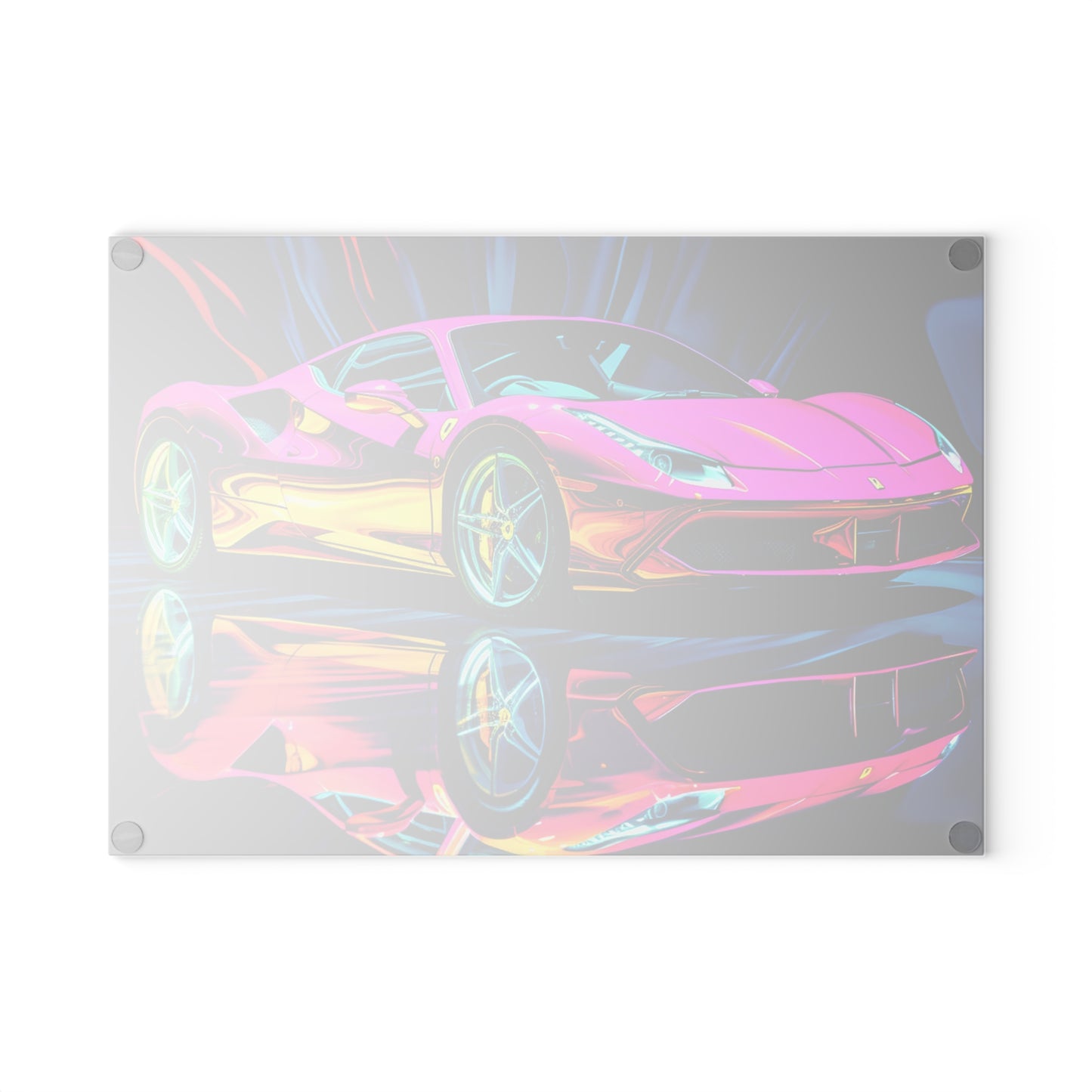 Glass Cutting Board Pink Macro Ferrari 3