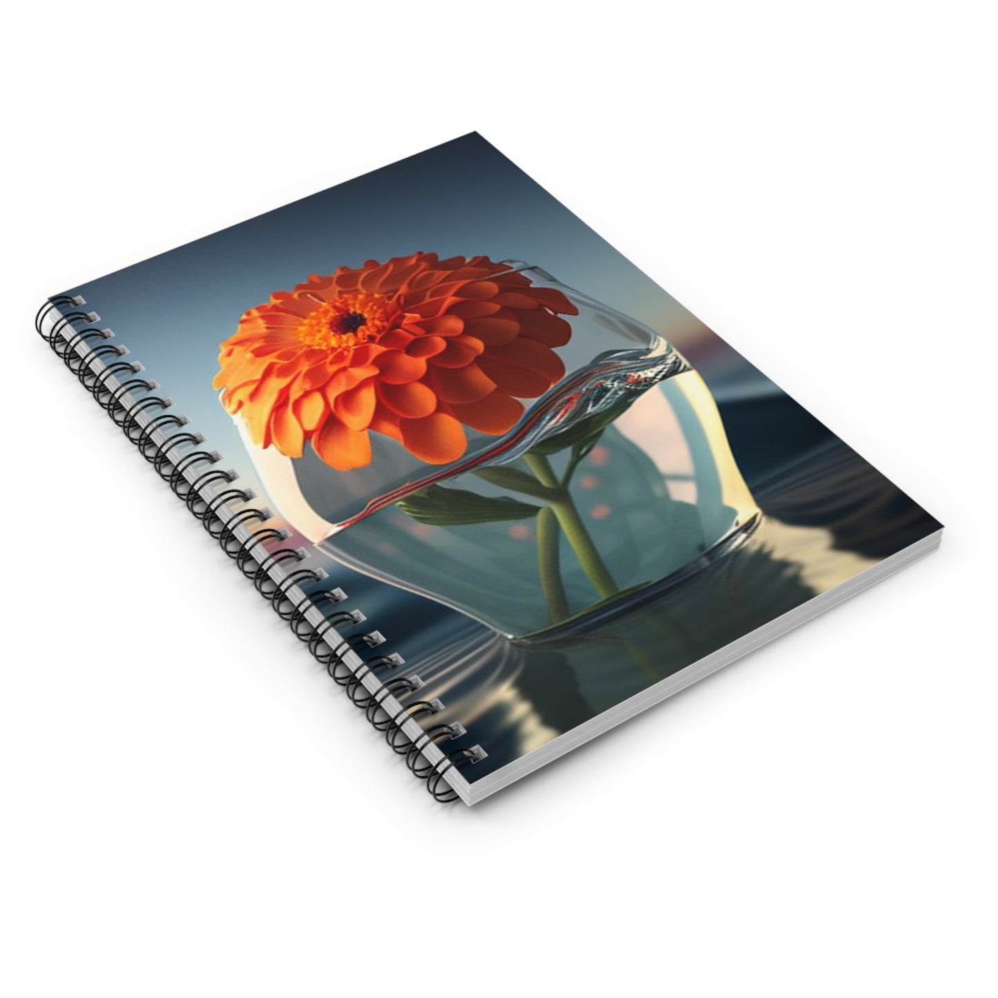 Spiral Notebook - Ruled Line Orange Zinnia 4