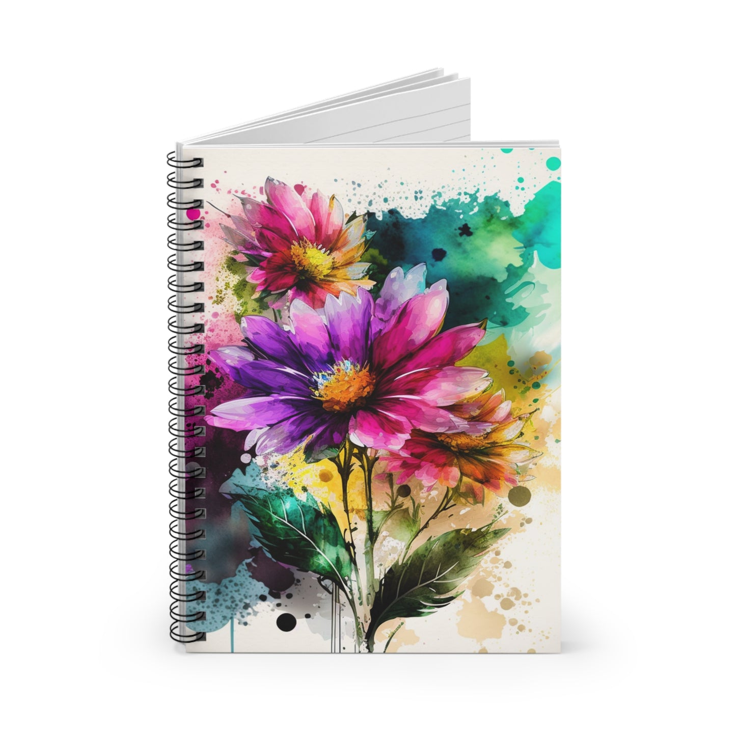 Spiral Notebook - Ruled Line Bright Spring Flowers 1
