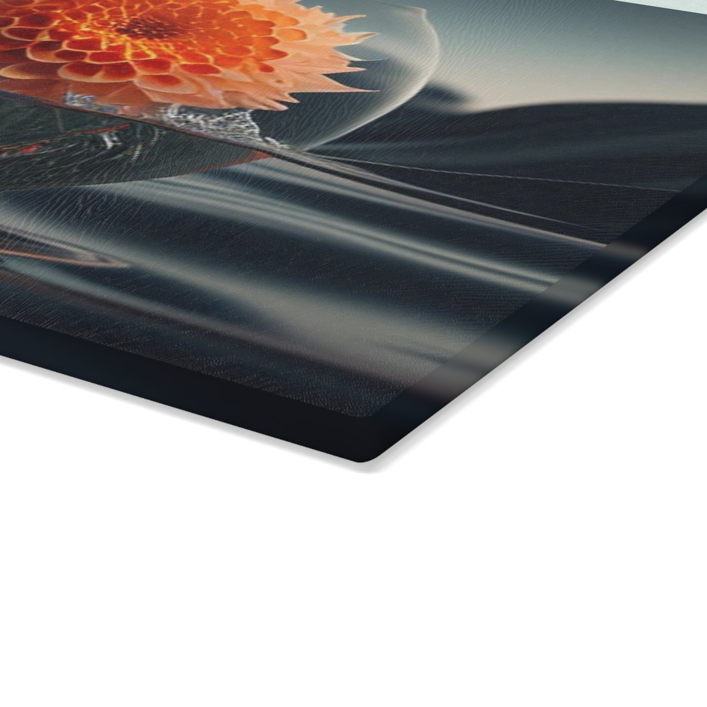 Glass Cutting Board Dahlia Orange 3