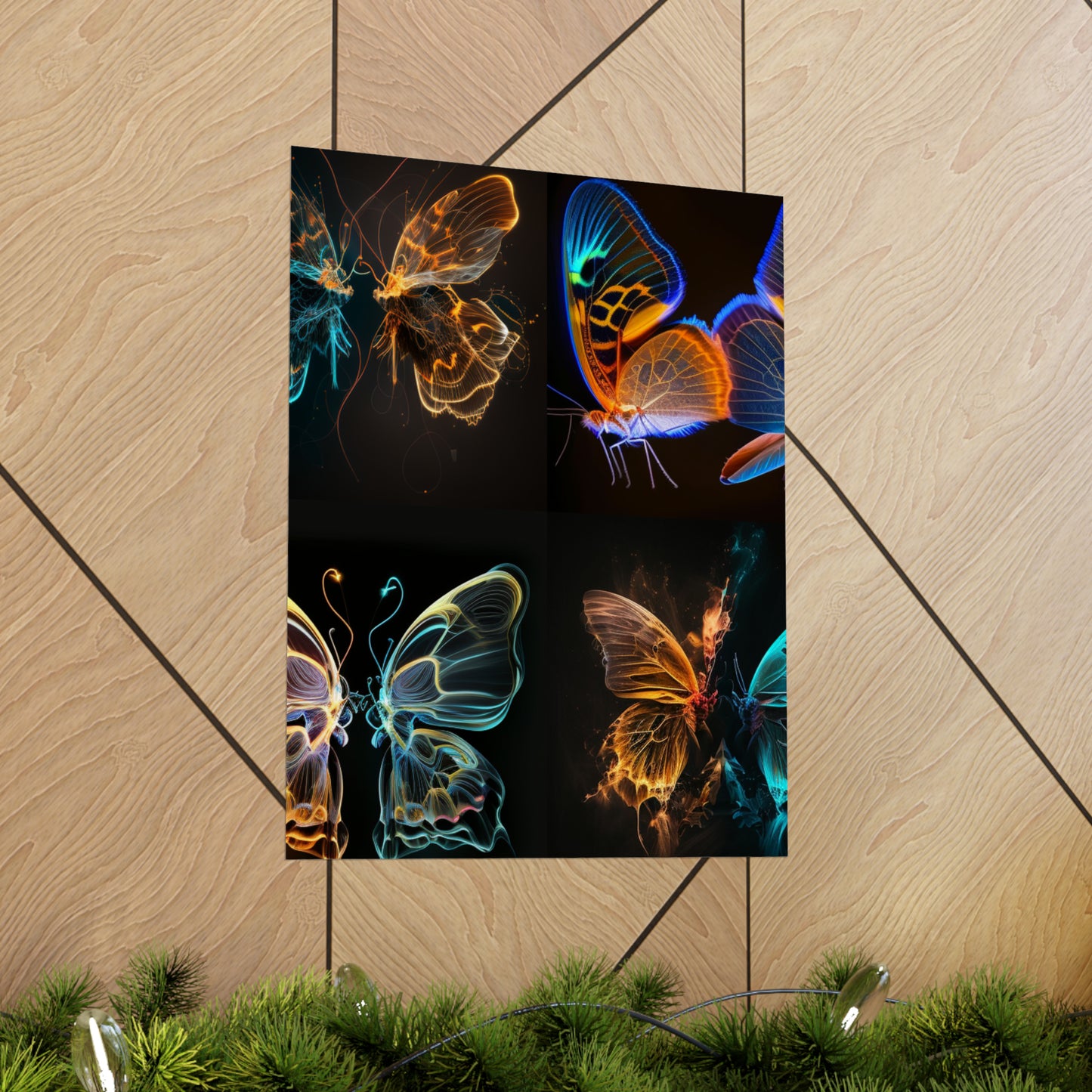 Premium Matte Vertical Posters Neon Glo Butterfly 5