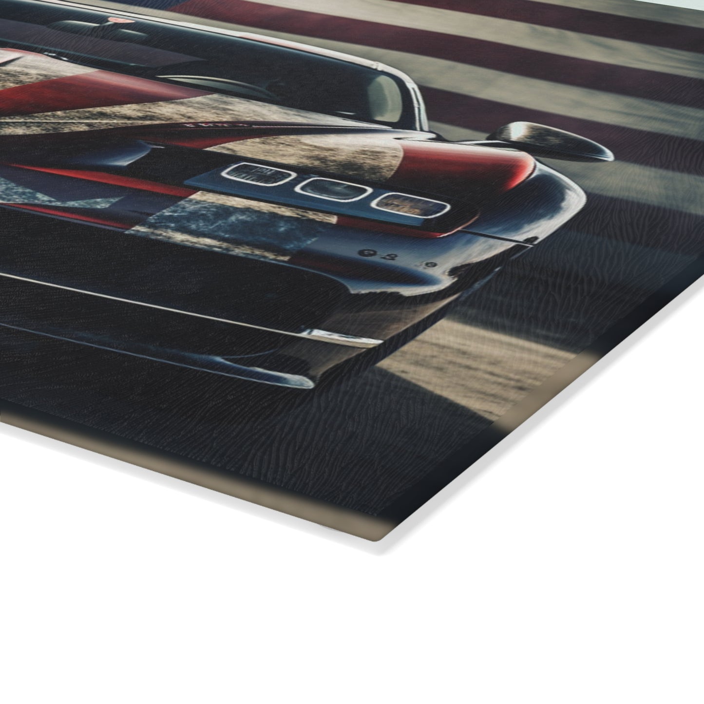 Glass Cutting Board American Flag Background Bugatti 3