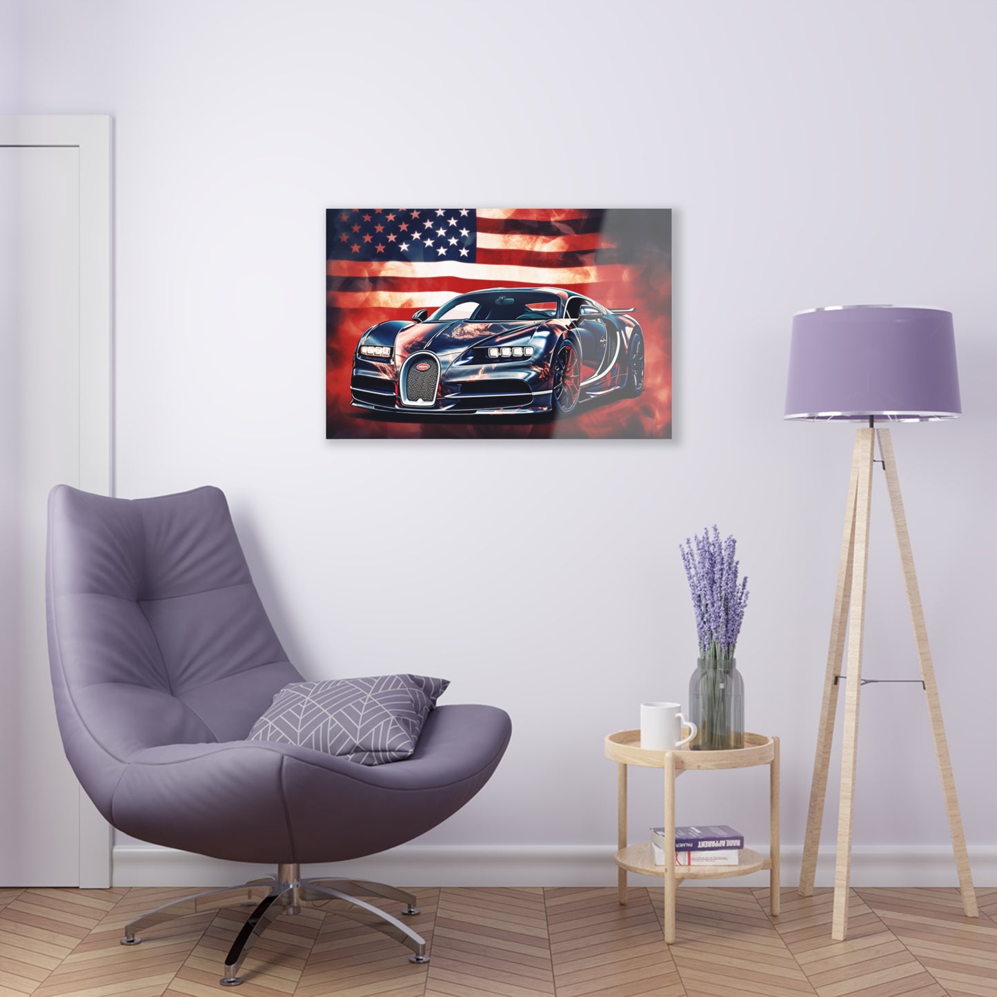 Acrylic Prints Abstract American Flag Background Bugatti 4